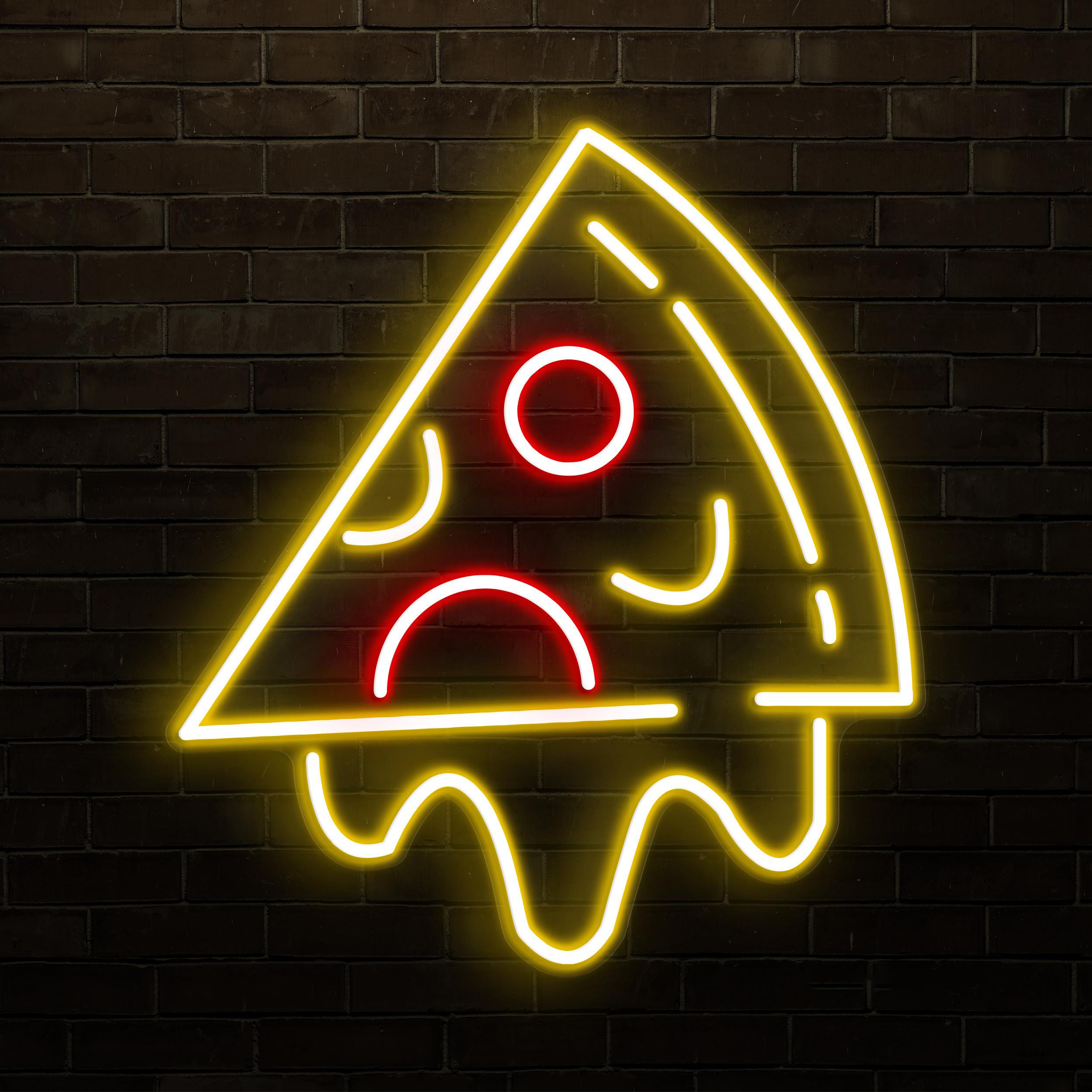Melting Pizza Neon Sign, Melting Pizza LED Light, Pizza Shop Wall Decor, Foodie Wall Art, Pizza Slice Neon Light, Restaurant Neon Decor
