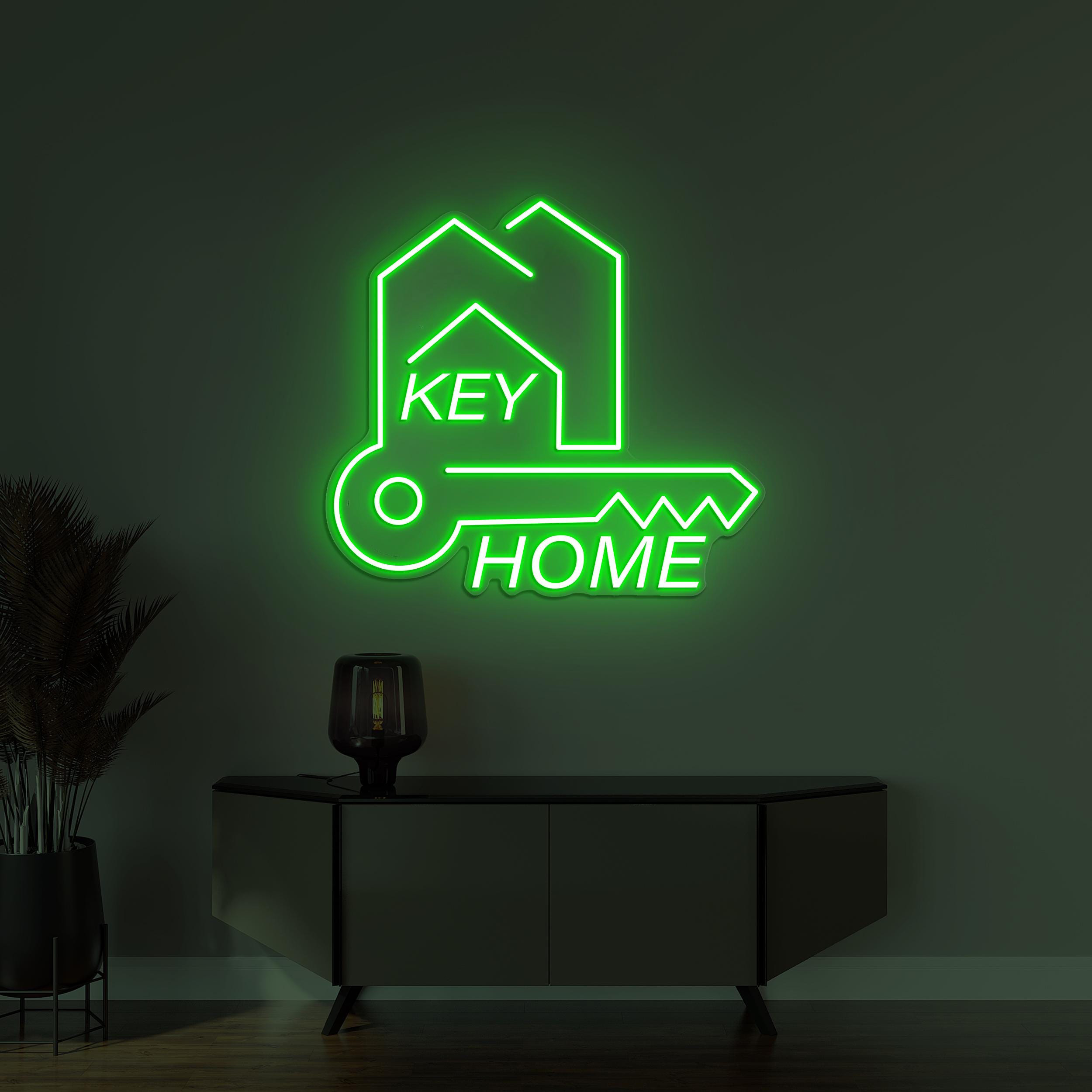 Home Key Neon Sign, Home Key LED Light, Key to Home Wall Decor, Sweet Home Neon Art, Custom Home Key Neon Sign, Property Office Wall Decor