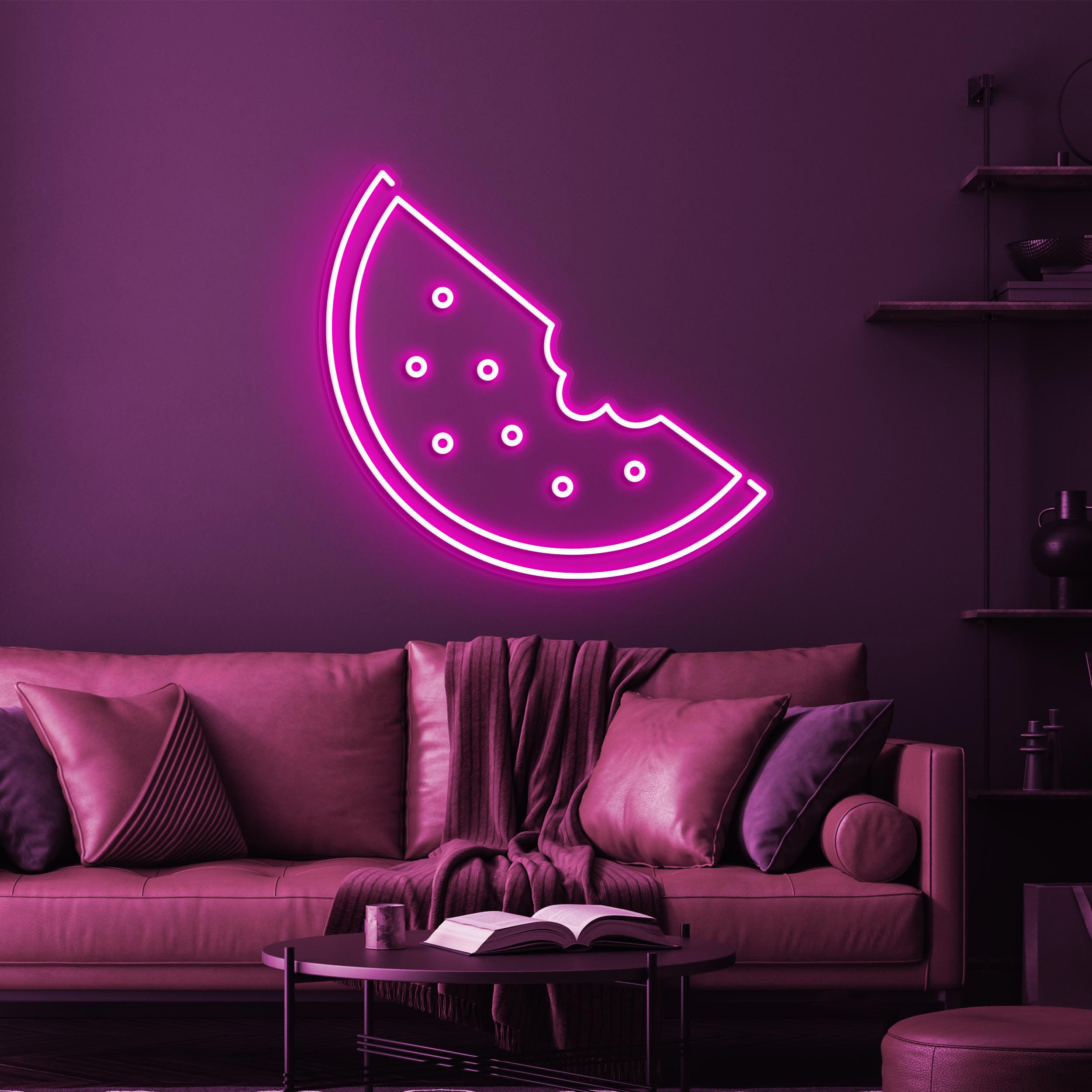 Watermelon Neon Sign, LED Watermelon Light, Watermelon Slice for Fruit Store, Fruit Juice Bar Decor, Kids Room Art, Food Sign for Home Decor