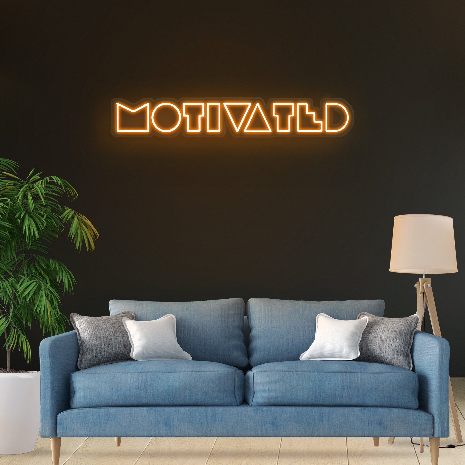 Motivated Neon Sign, LED Bedroom Decor, Game Room Decor, Gym and Fitness Decor, Custom Name Wall Art, Personalized Room Decor, Gift Idea