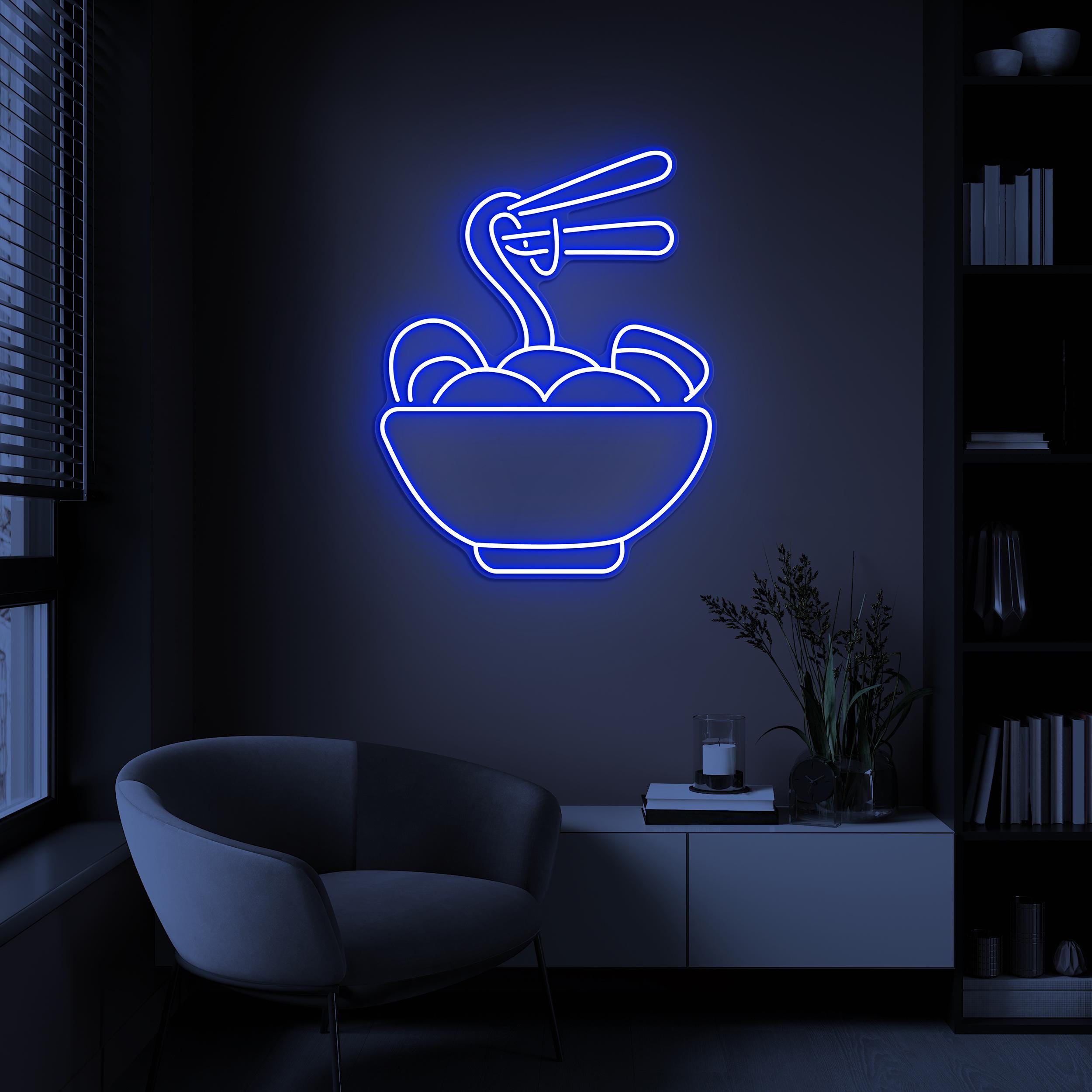 Ramen Bowl Neon Sign, Ramen Bowl LED Light, Ramen Noodles Bowl Wall Art, Ramen Lover Gift, Kitchen & Restaurant Wall Decor, Noodle LED Sign