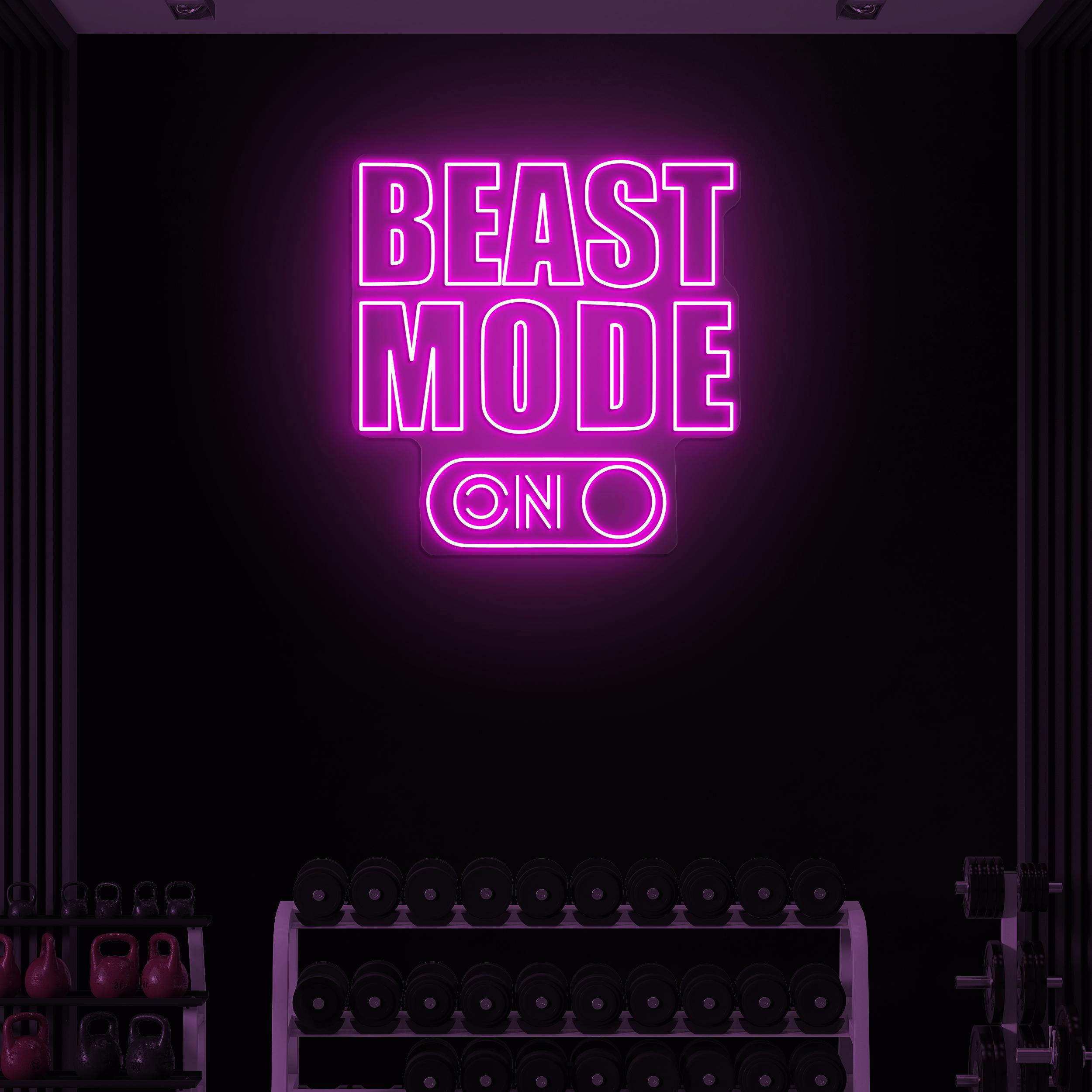 Beast Mode Neon Sign, Beast Mode On LED Light, Custom Neon Sign, Fitness Neon Sign, Housewarming Gift Art, Gym Neon Wall Art, Gym Lover Gift