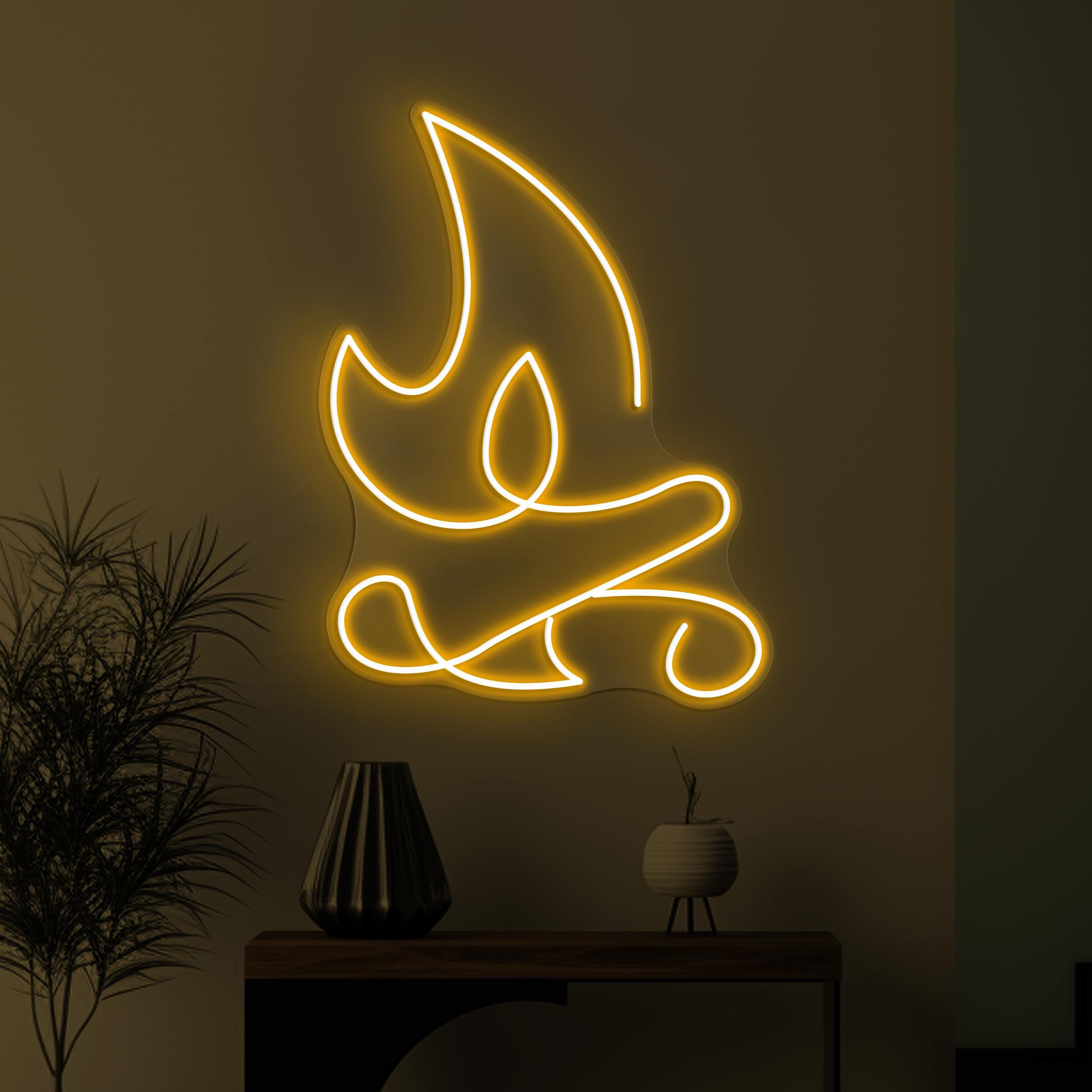 Fire Neon Sign, Fire LED Light, Flaming Fire Wall Decor, Flame Wall Art, Cafe, Bar pub Neon Light, Grill Restaurant Wall Decor, Party Sign