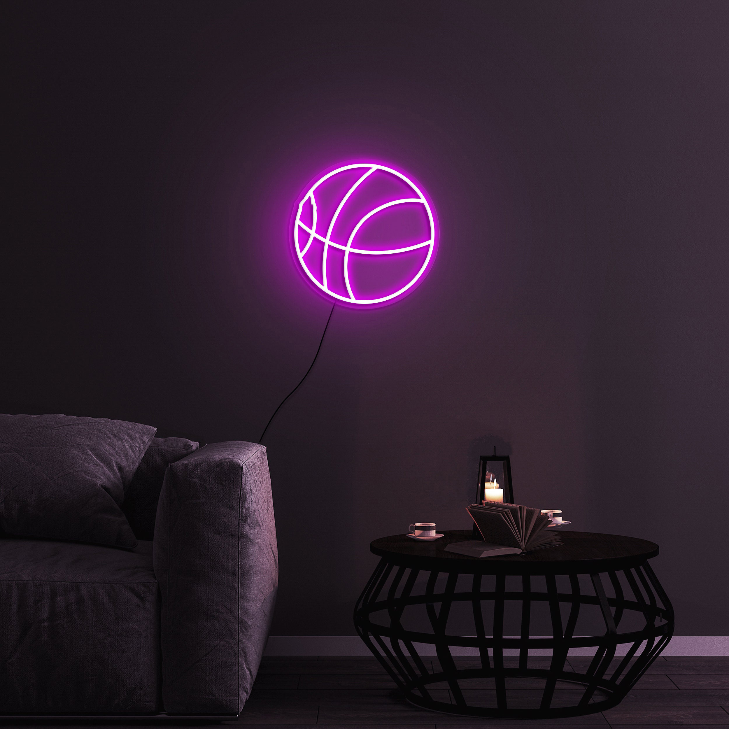 Basketball Neon Sign, Basketball Lights Sign, USB Powered Light, Sports Neon Sign for Bedroom, Wall Art, Shop Decor, Birthday Gift for Kids