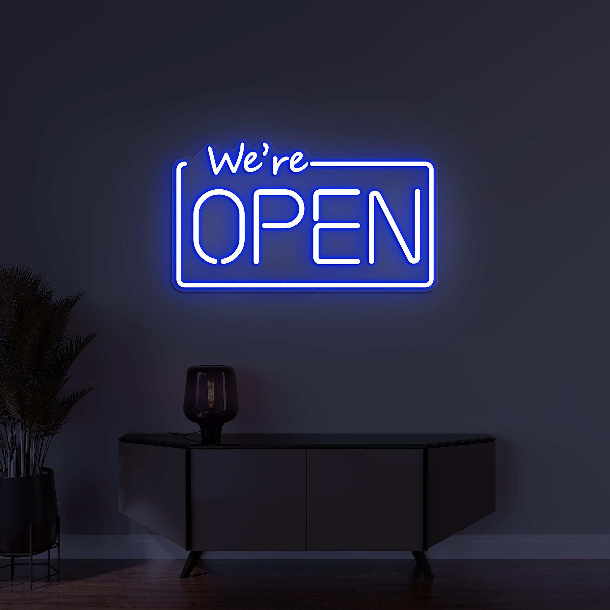 We're Open Neon Sign, We Are Open LED Light, Personalized Sign for Business, Decor for Stores, Cafe, Bar, Shops, Welcoming Neon Wall Light