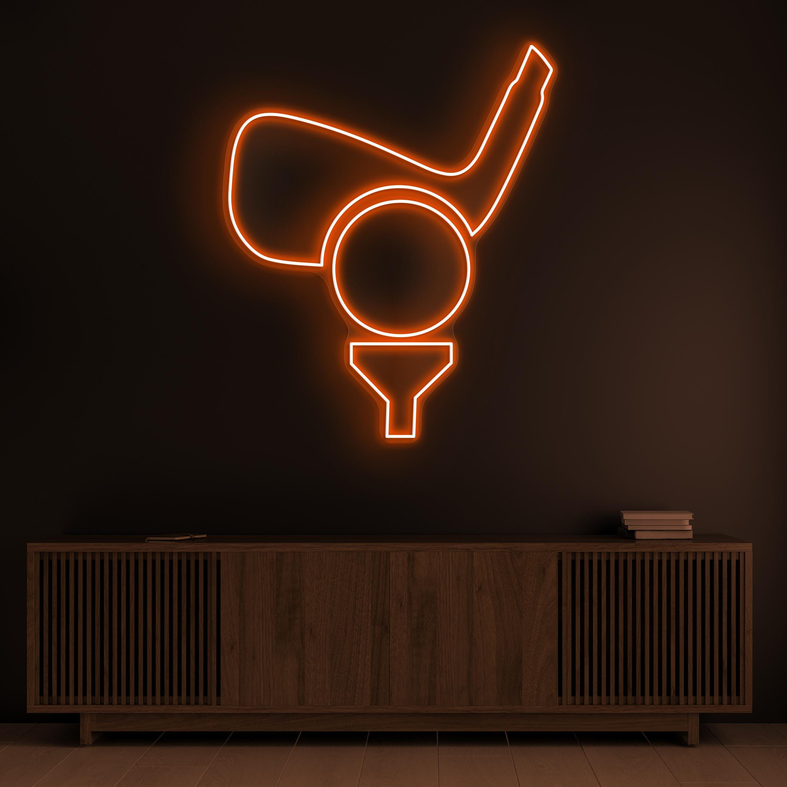 Golf Tee Neon Sign, Golf Tee LED Light, Golf Club Wall Art, Golf Ball Wall Decor, Sports Shop Neon Light, Custom Neon Sign, Game Room Decor