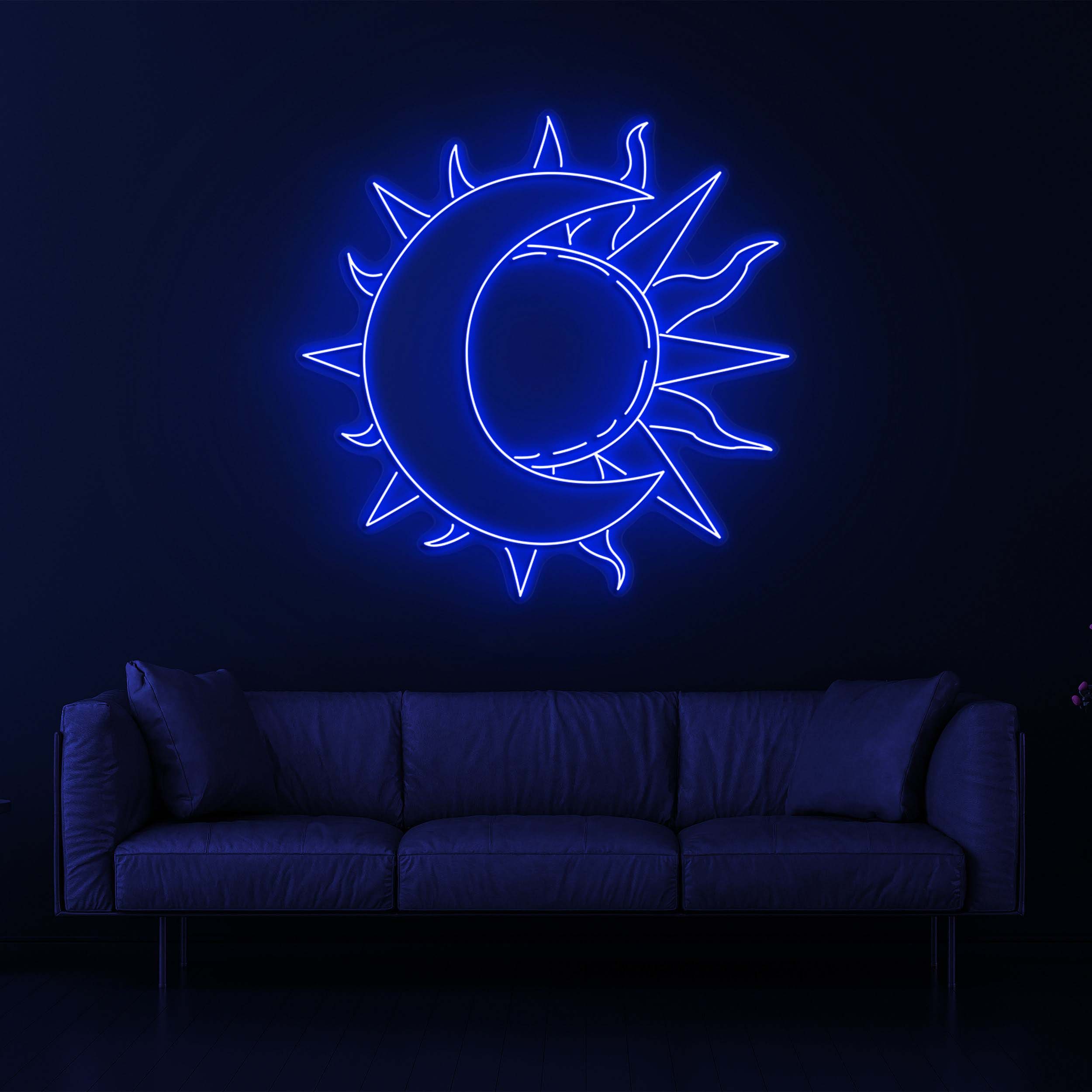 Moon and Sun Neon Sign, LED Night Light, Half Sun and Half Moon Art, Neon Wall Decor for Bedroom, Home, and Bar, LED Neon Light, Gift Idea