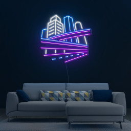 City Skyline Neon Sign, Urban Building LED Art, City Silhouette Neon Light, Decor for Bedroom, Office, Game Room, Home Decor, Cityscape Art