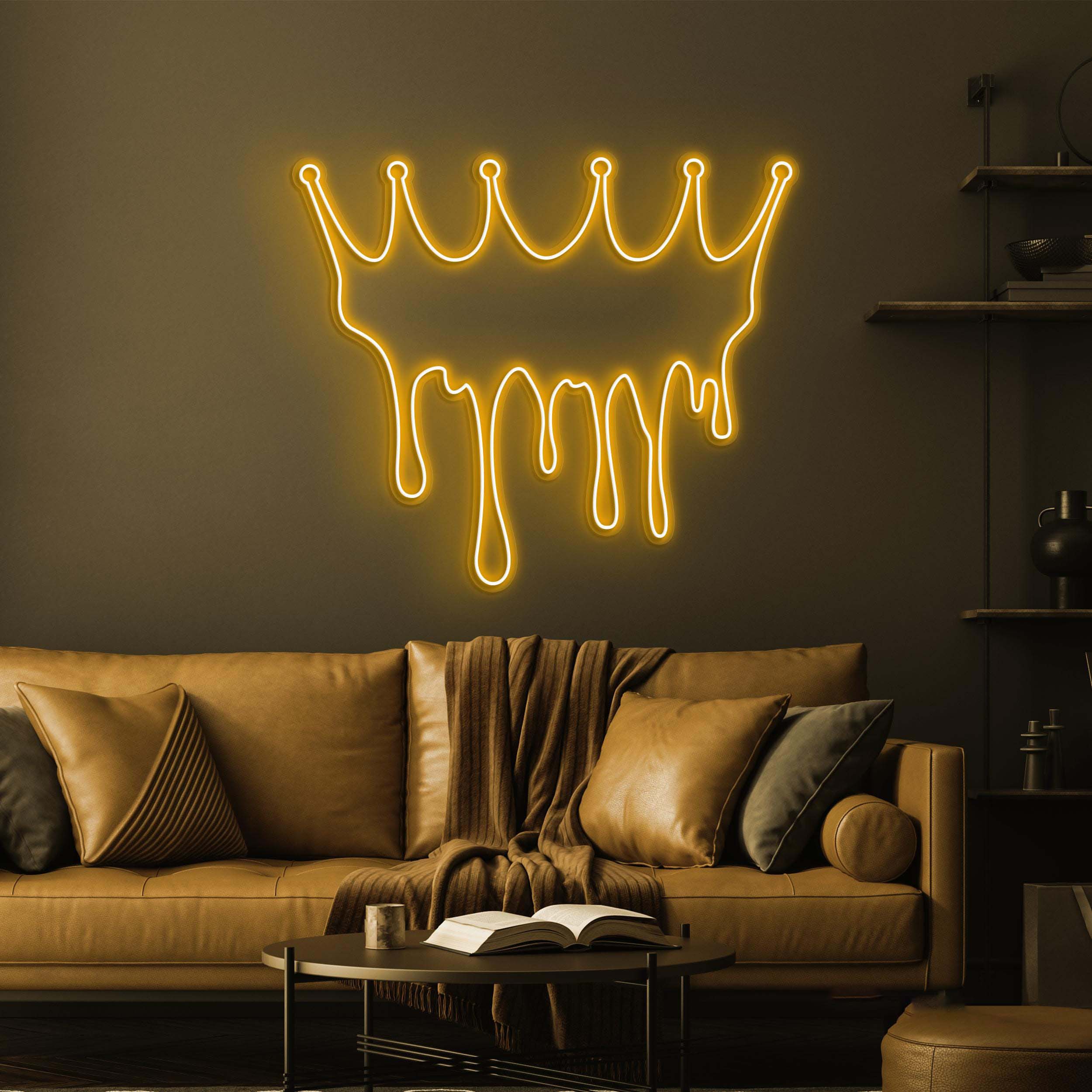 Dripping Crown Neon Sign, Melting Crown LED Light, Queen Crown Wall Decor, King Crown Neon Sign, Princess Crown Wall Art, Royal Crown Decor