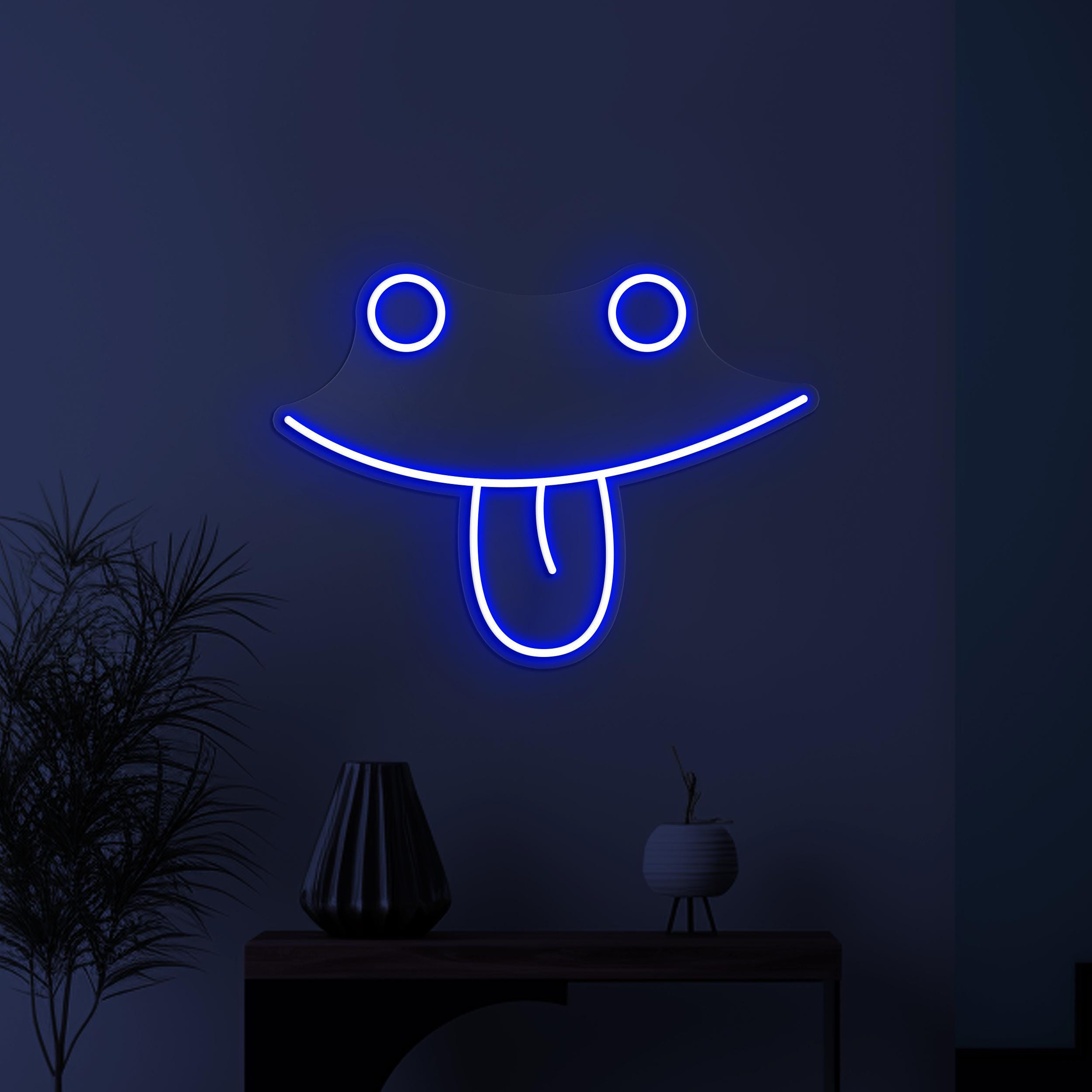 Smiley Face Neon Sign, Smiley Face Emoji LED Light, Tongue Out Wall Decor, Silly Face Wall Art, Kids Room Neon Light, Happy Face Led Sign