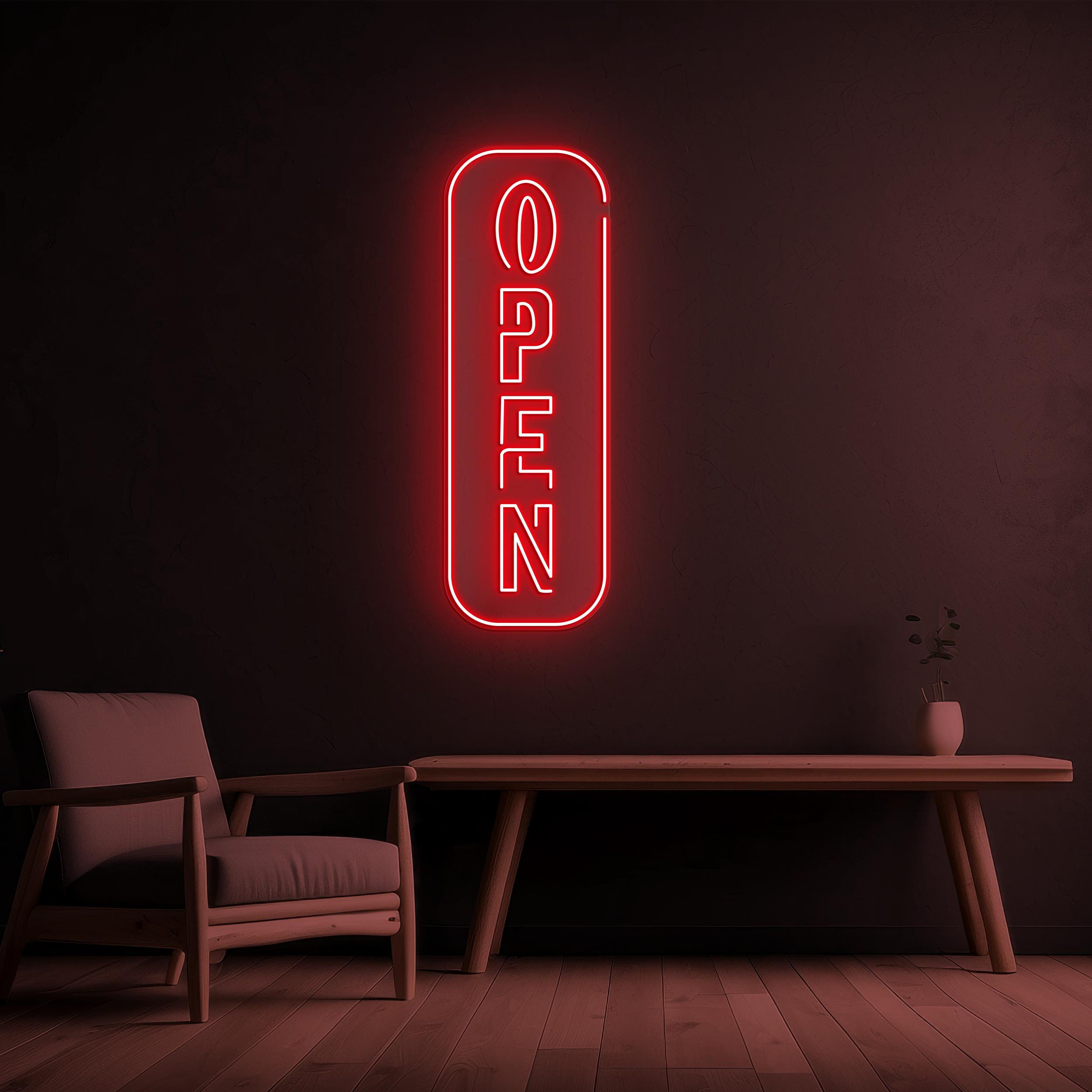 Open Neon Sign, Open LED Light, Open Wall Art, Welcoming Sign, Business Logo Art, Decor for Cafe, Store, Bar & Shop, Hanging Opening Sign