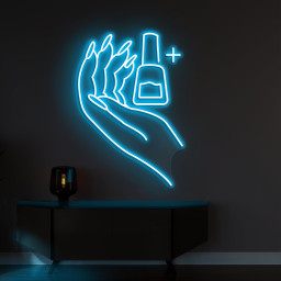 Nail Studio Neon Sign, Salon Decor, Hand on Nail Polish Neon Sign, Women and Girl Decor, Lights for Nail Salon, Beauty Room,Bedroom Wall Art