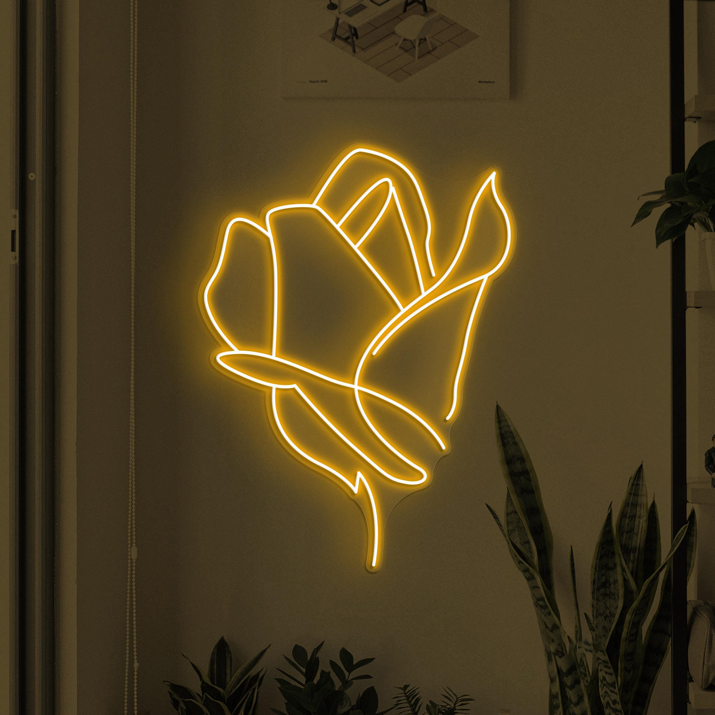 Rose Neon Sign, Rose LED Light, Wedding Wall Decor, Flower Shop Wall Art, Gift for Romantic Couple, Love Wall Light, Blooming Beauty Decor