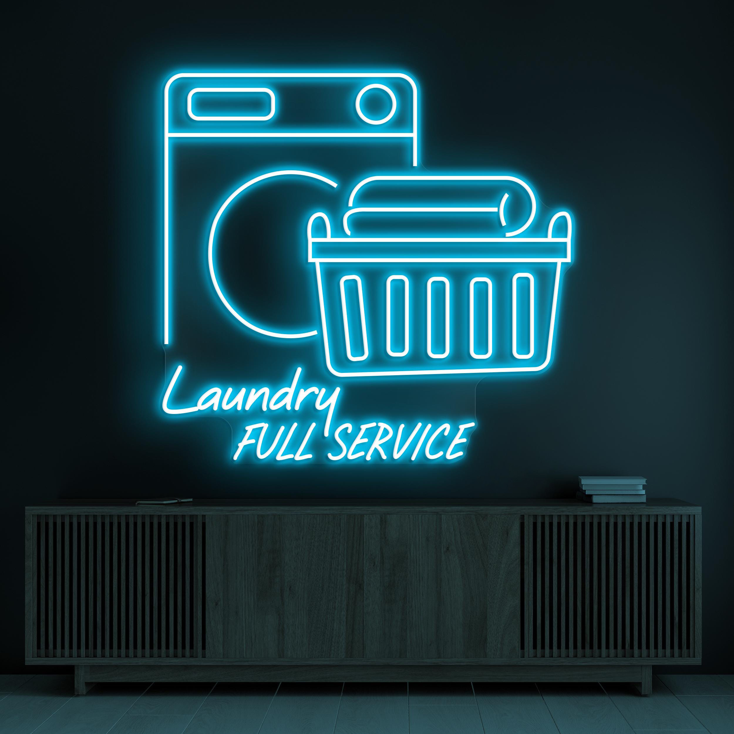 Laundry Full Service Neon Sign, Laundry Full Service LED Light, Led Shop Wall Decor, Laundry Room Neon Light, Kitchen Wall Art, Gift Idea