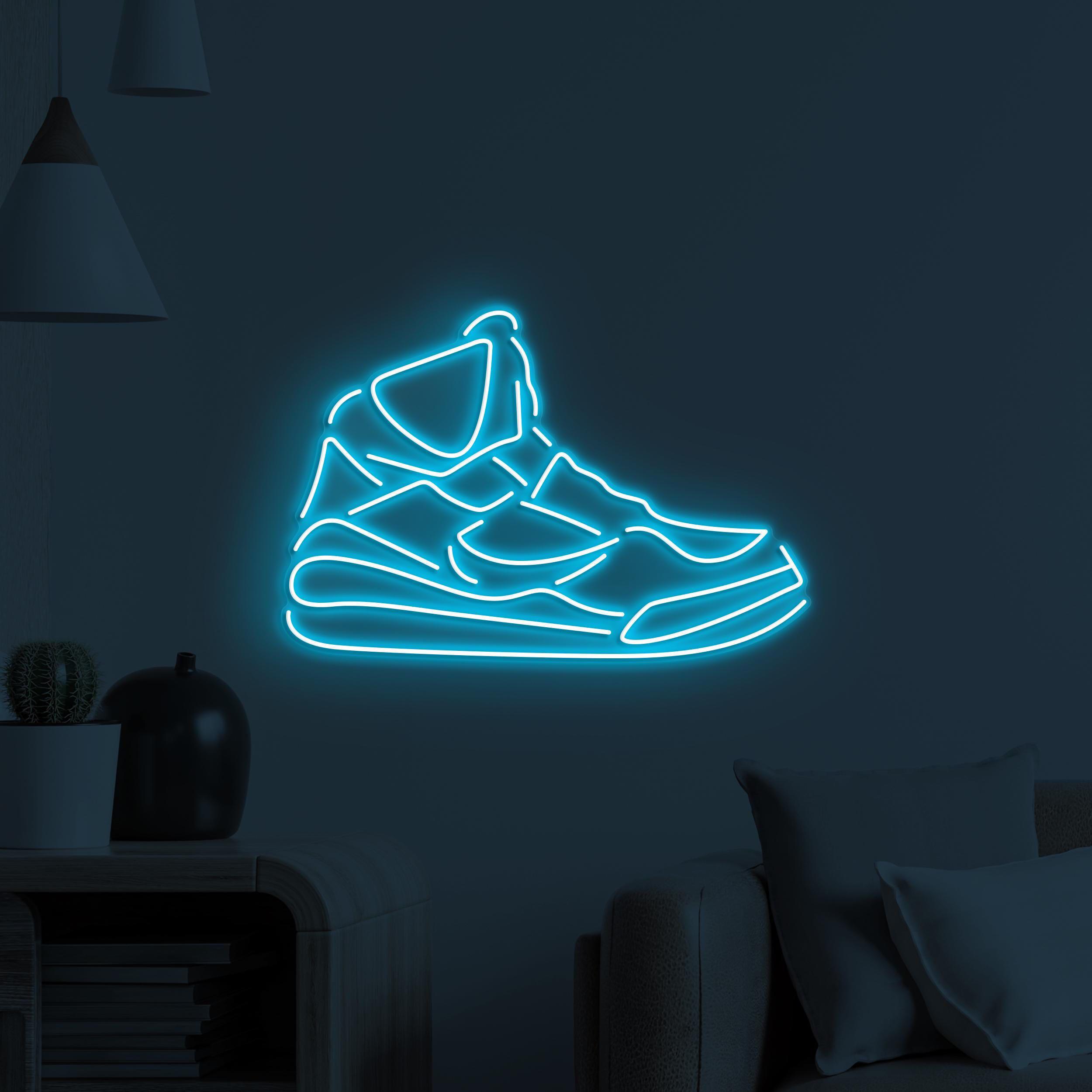 Sneakers Neon Sign, Sneakers LED Light, Modern Footwear Wall Decor, Shoes Shop Wall Art, Yoni Alter Style Sneaker Sign, Sports Shoes Lover
