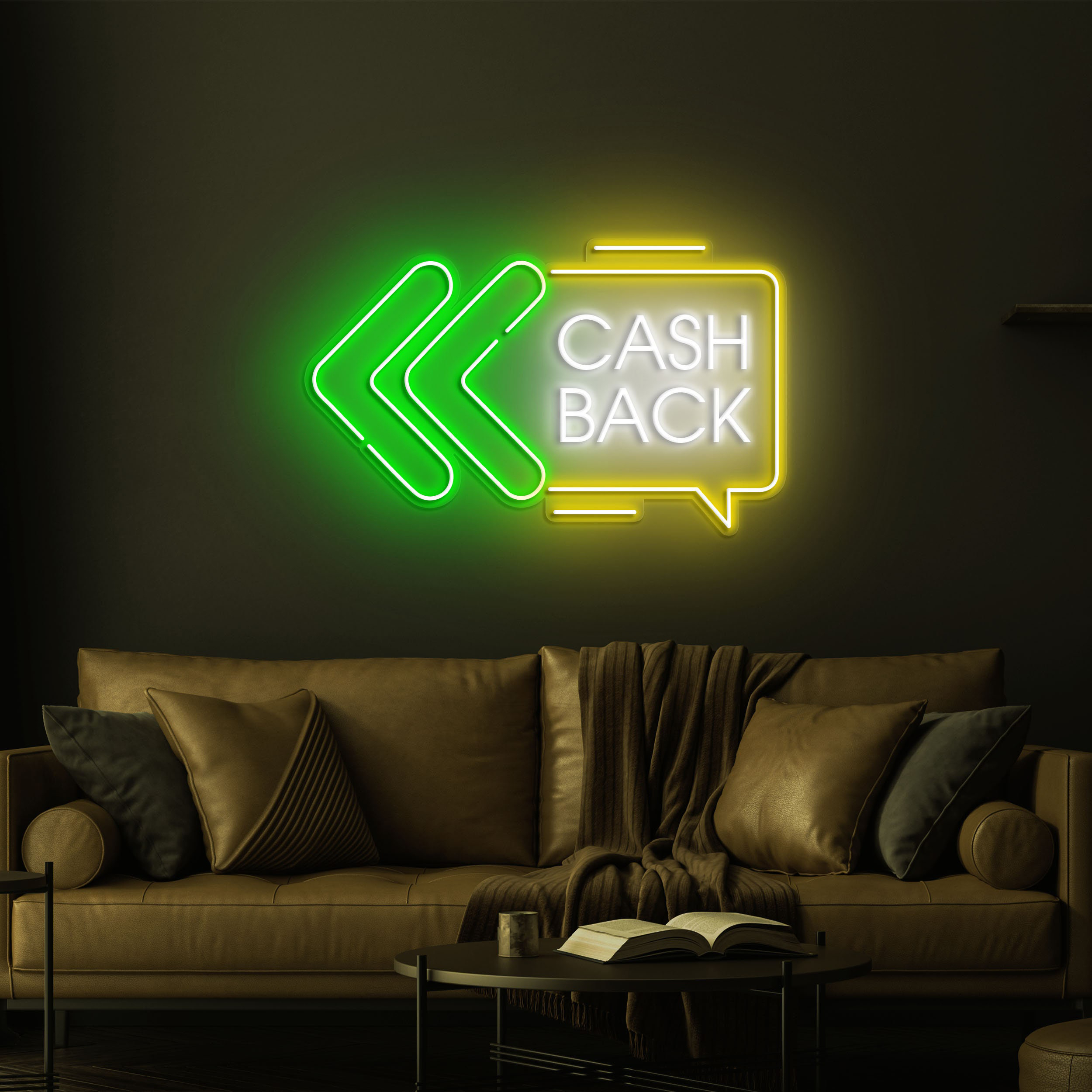 Cash Back Neon Sign, Shop Decor, Signage for Stores, Shops, and Promotions, LED Wall Decor for Cash Back Offers and Sales