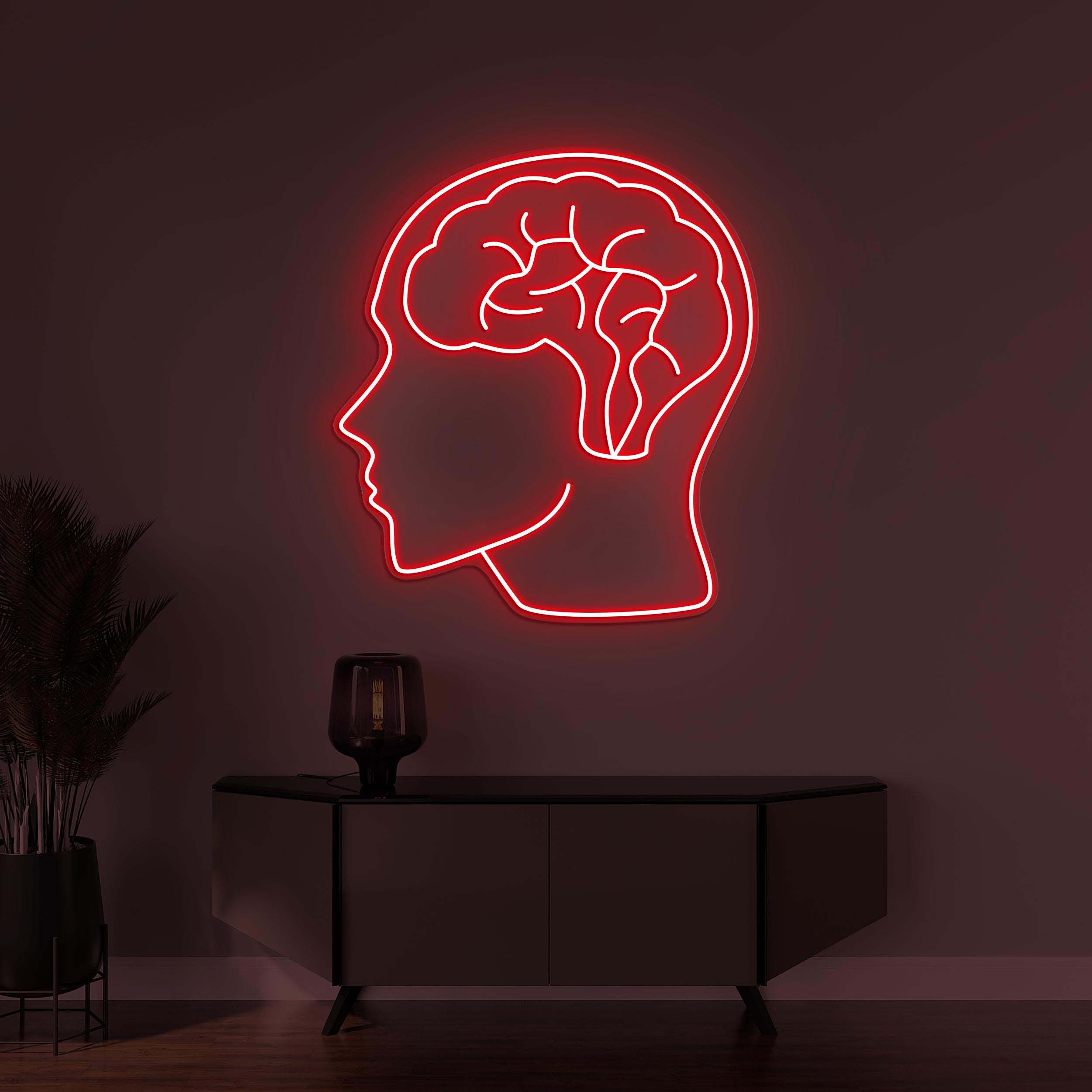 Brain Neon Sign, Brain LED Light, Hospital Wall Decor, Led Neon Wall Art, Thinking Wall Sign, Head Face Neon Sign, Personalized Brain Sign