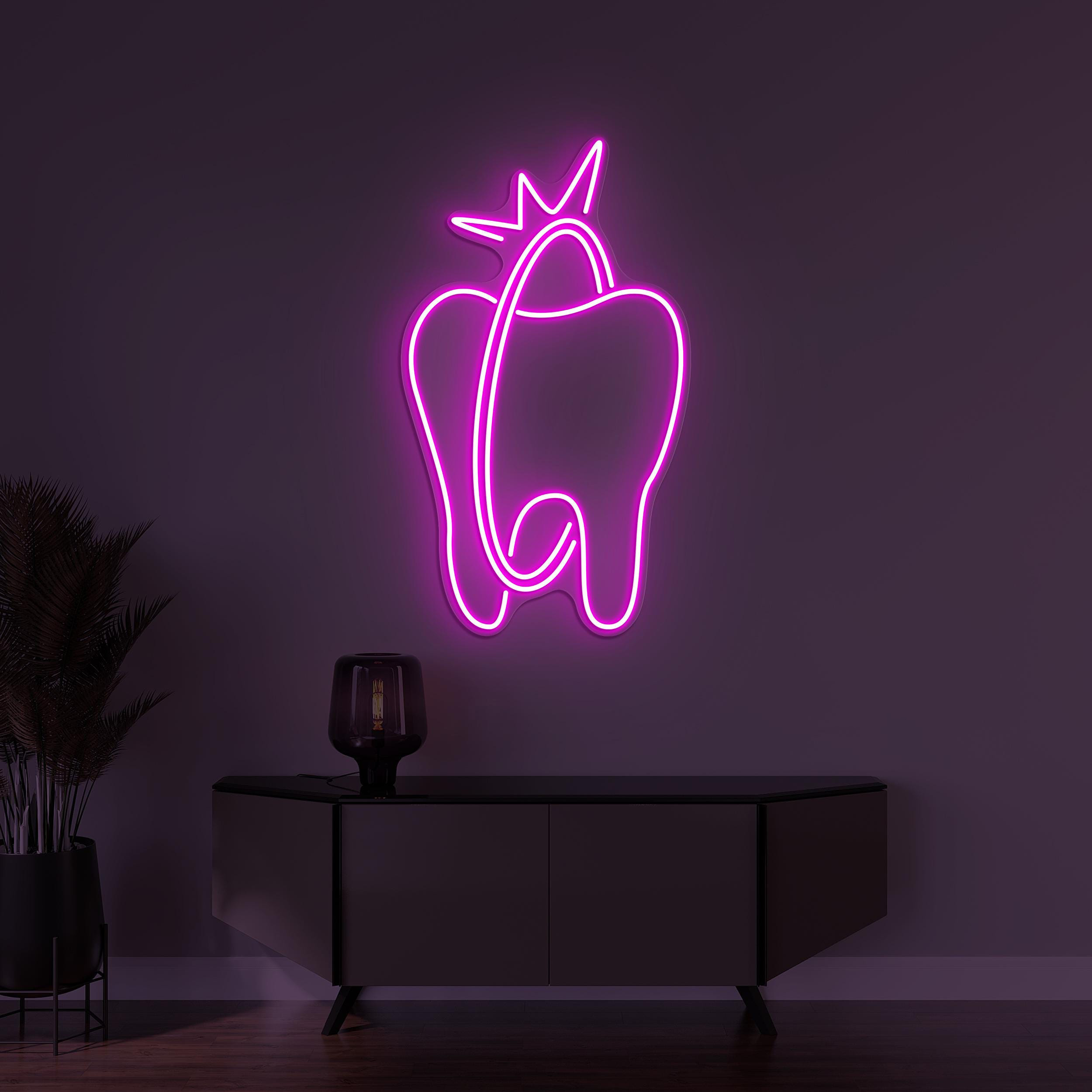Tooth Neon Sign, Tooth LED Light, Dentist Wall Decor, Teeth Hospital Neon Art, Teeth Wall Sign, Dental Clinic Decor, Dental Clinic Logo Sign
