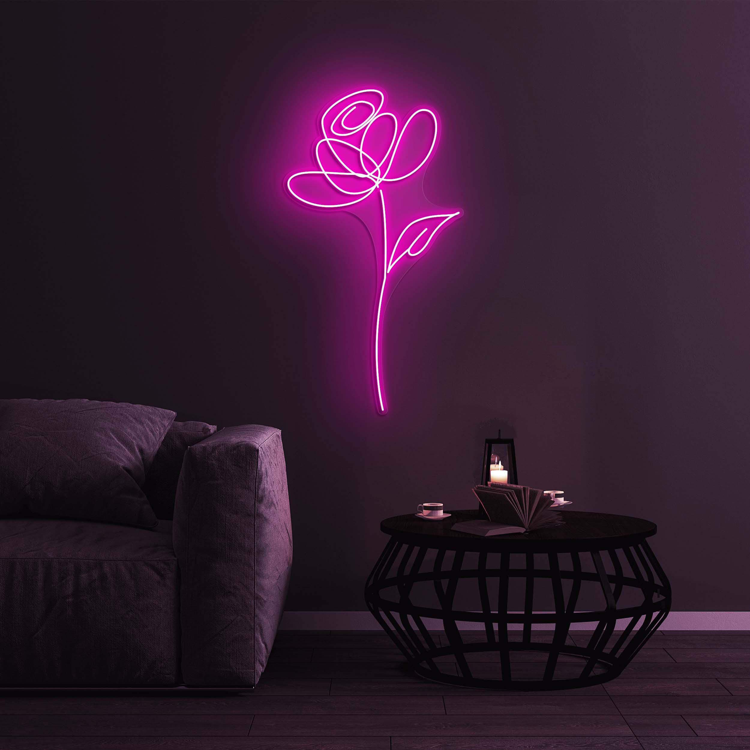 Rose Neon Sign, Rose Flower LED Light, Rose LED Neon Art, Home Wall Decor, Decoration for Party, Garden & Yard, Gift for Her, Custom Sign