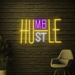 Humble Hustle Neon Sign, Humble Hustle LED Light, Dream Big Wall Decor, Boss Quotes Wall Art, Office Neon Light, Motivational Neon Sign