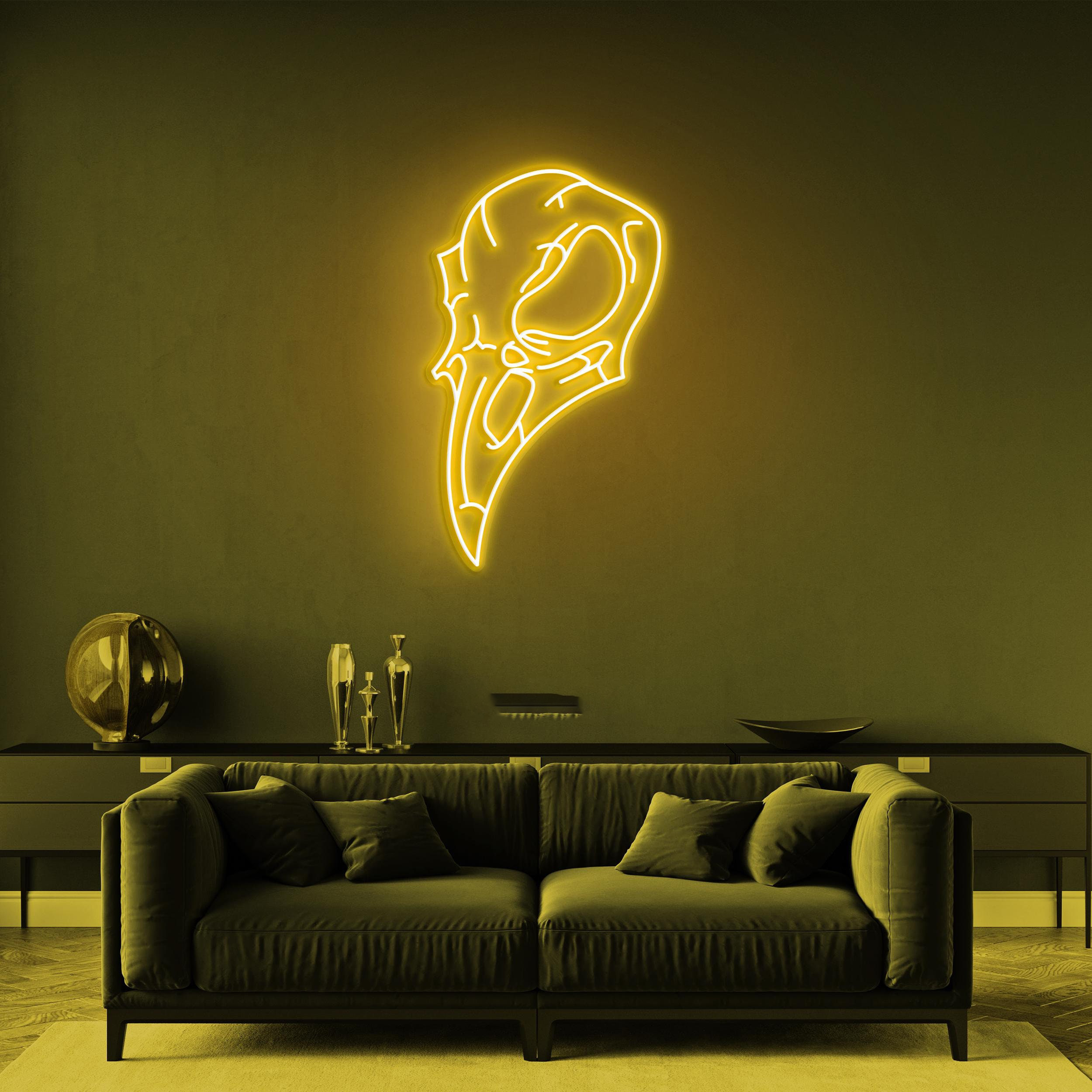 Bird Skull Neon Sign, Bird Skull LED Light, Crow Skull LED Neon Art, Birds Shop Decor, Horror Room Decor, Death's Head Bird Neon Art, Gift