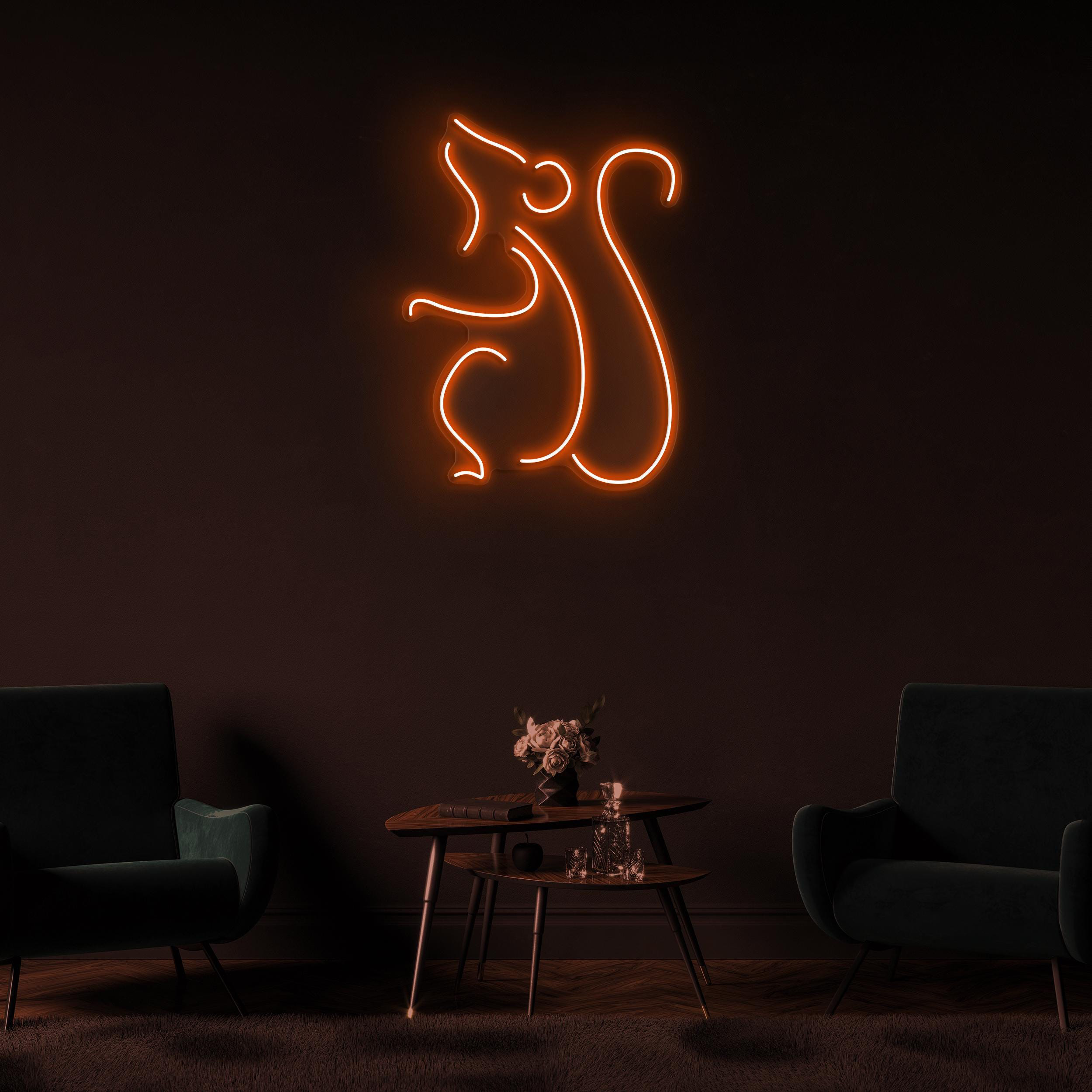 Mouse Neon Sign, Mouse LED Light, Cute Rat Wall Art, Kids Room Wall Decor, Rodent Led Sign, Animal Shop Neon Light, Customized Mouse Sign