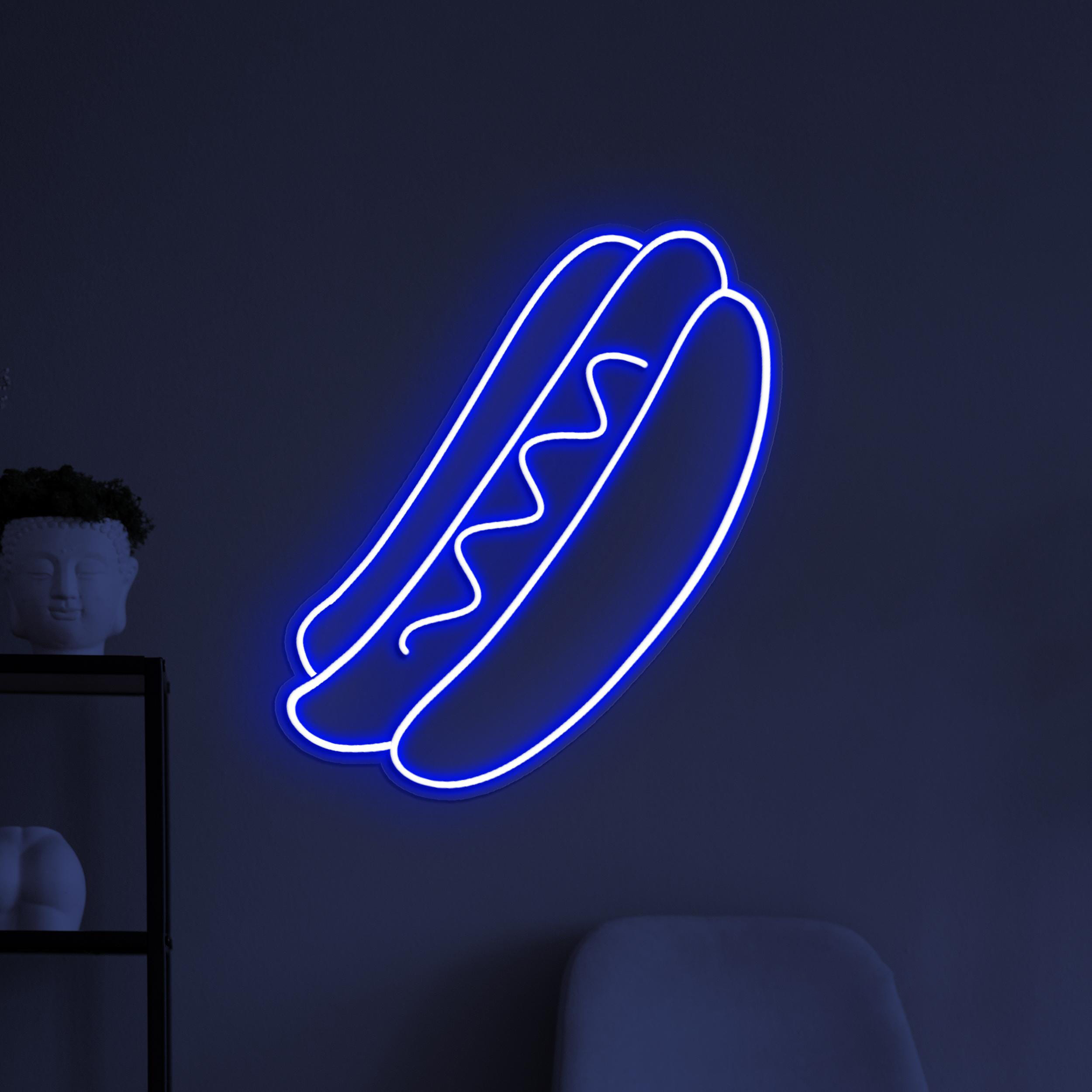 Hot Dog Neon Sign, Hot Dog LED Light, Fast Food Wall Decor, Fast Food Restaurants Wall Art, Hot Dog Shop Sign, Kitchen Decor, Hot Dog Lover