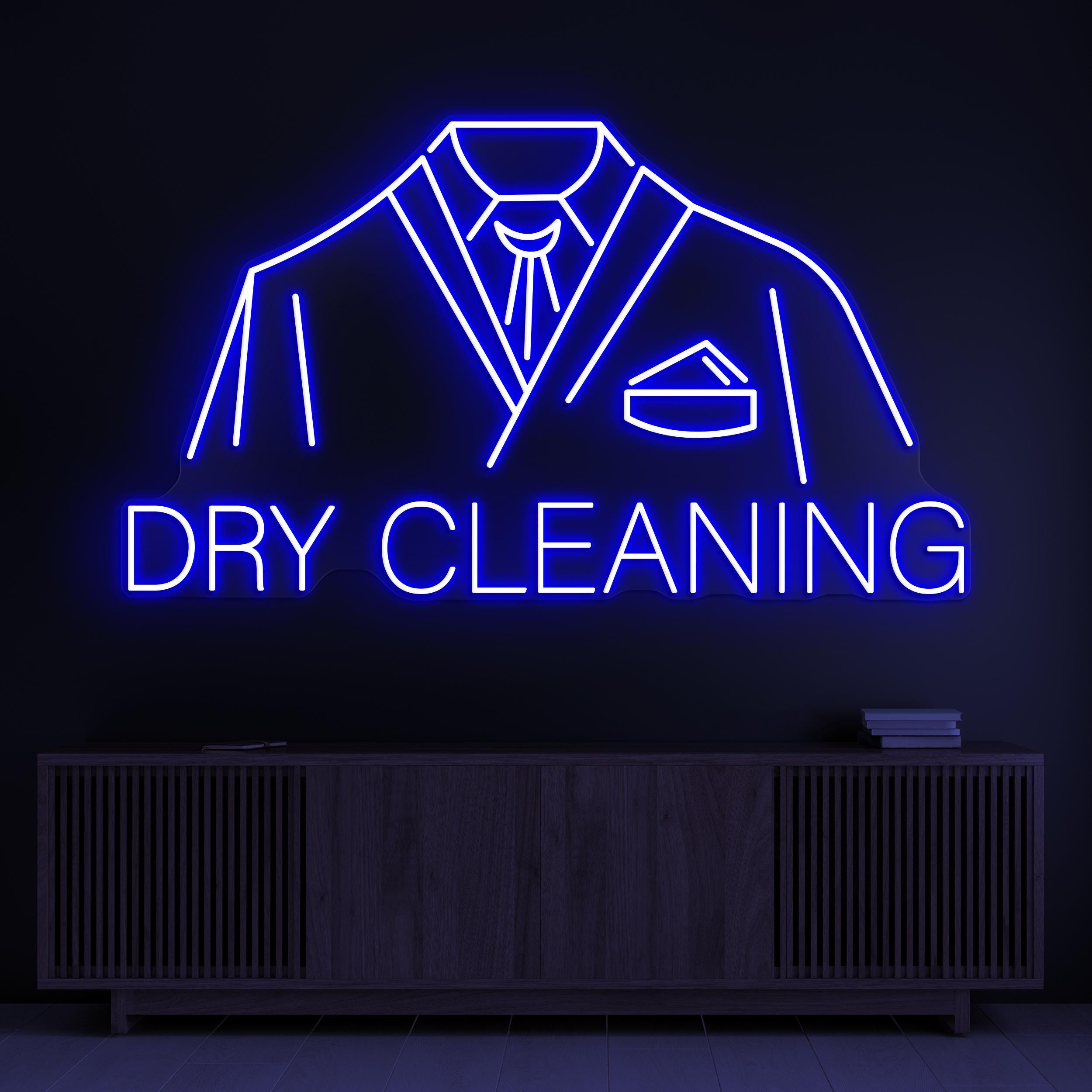 Dry Cleaning Neon Sign, Dry Cleaning LED Light, Suit Clean Wall Art, Hanger Clean Neon Decor, Garment Care Light, Dry Clean Shop Wall Decor