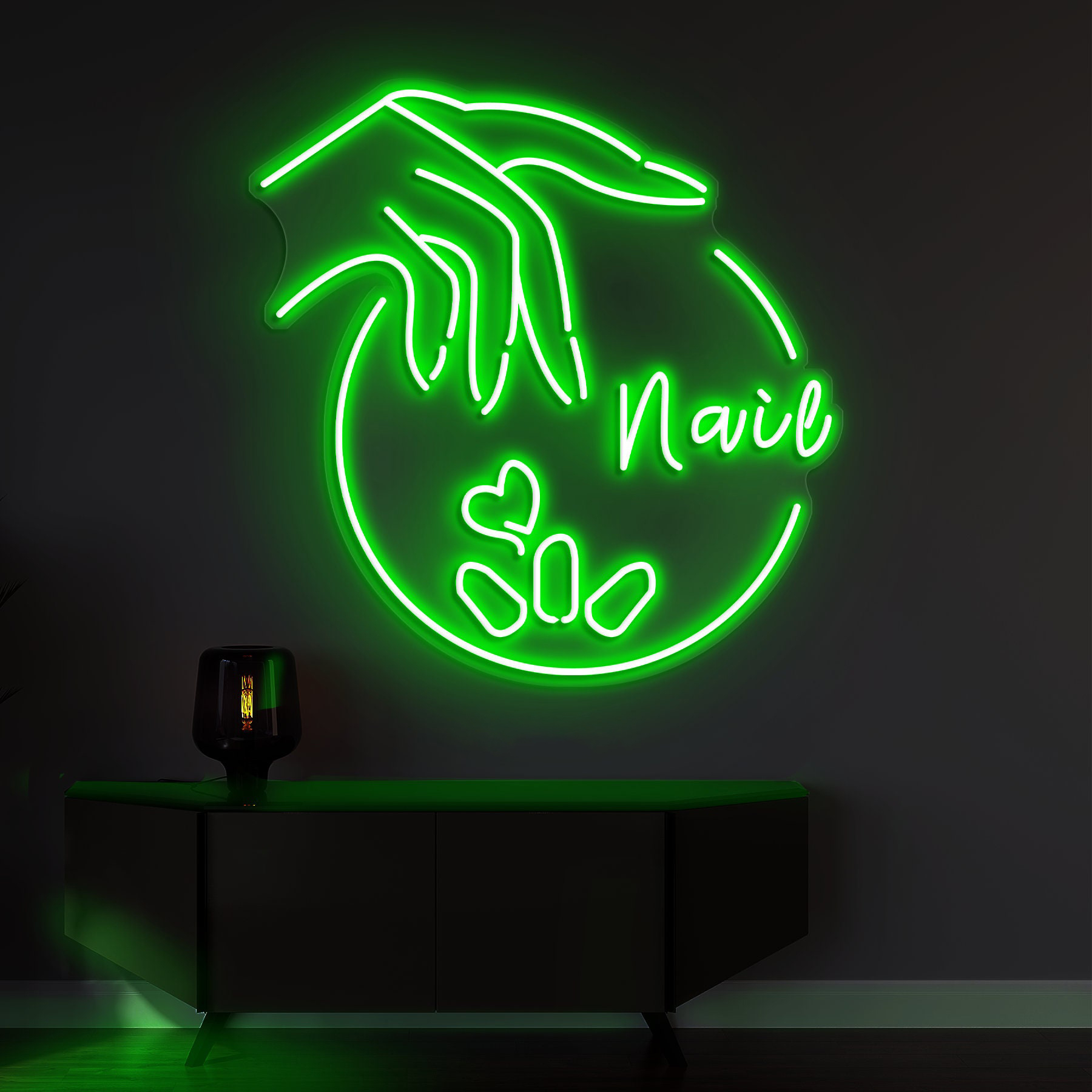 Nails Neon Sign, Nail Neon Wall Light, Wall Decor for Nail Salon and Beauty Rooms, Shop and Party Decor, Lights for Bedroom and Shop Room
