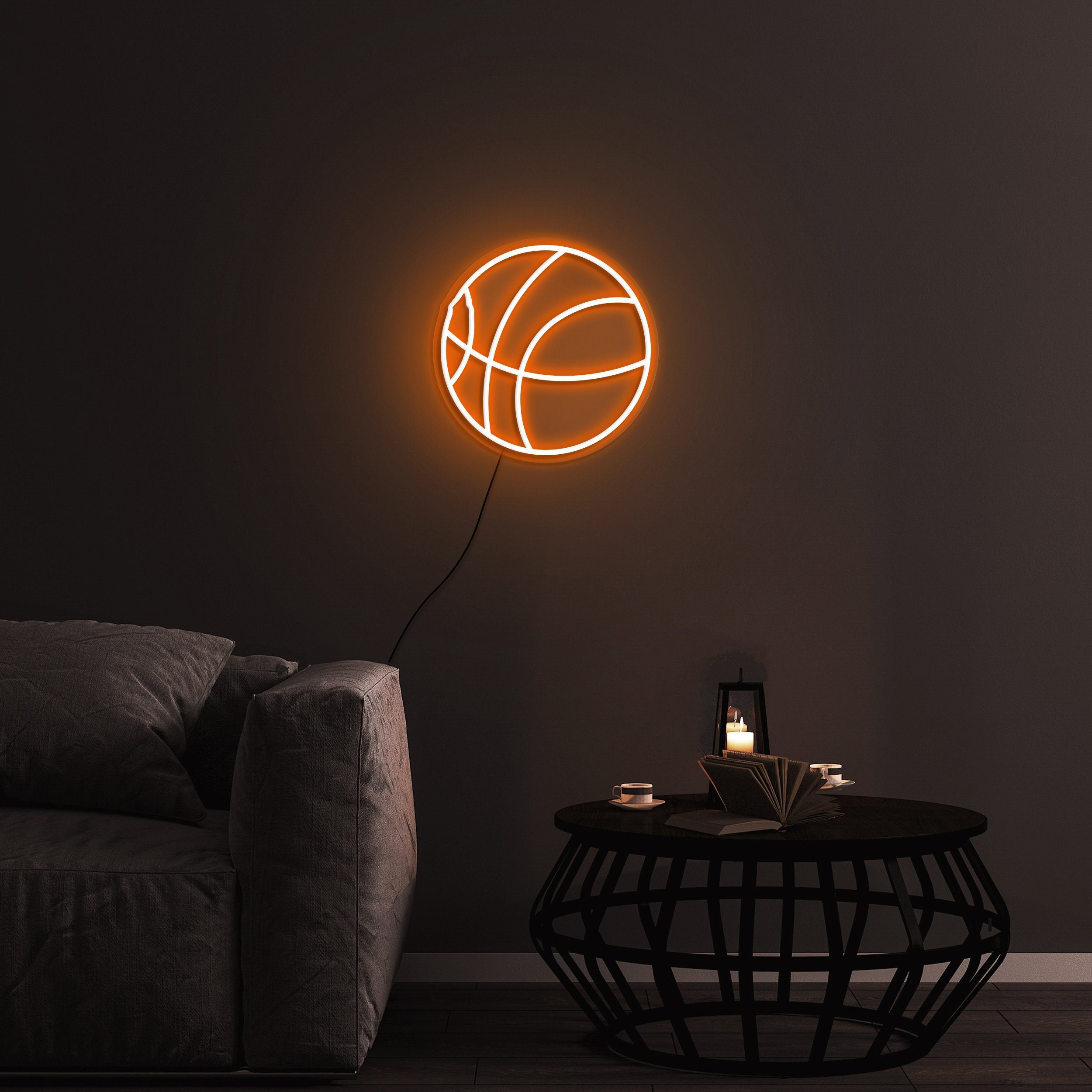 Basketball Neon Sign, Basketball Lights Sign, USB Powered Light, Sports Neon Sign for Bedroom, Wall Art, Shop Decor, Birthday Gift for Kids