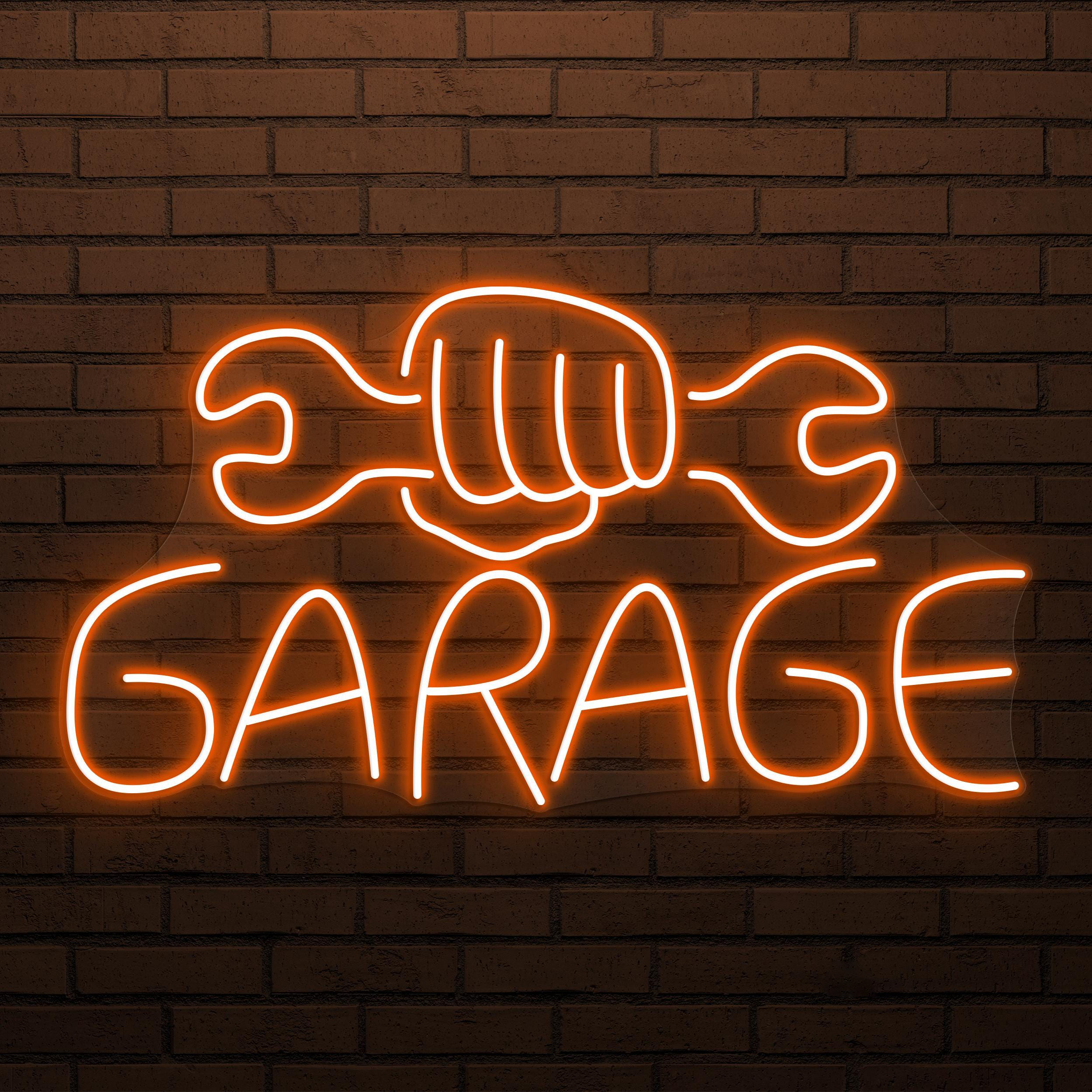 Garage Neon Sign, Garage Led Light, Wrench & Hand Wall Art, Birthday Gift For Dad, Workshop Neon Light, Mechanic Neon Art, Tools Wall Decor