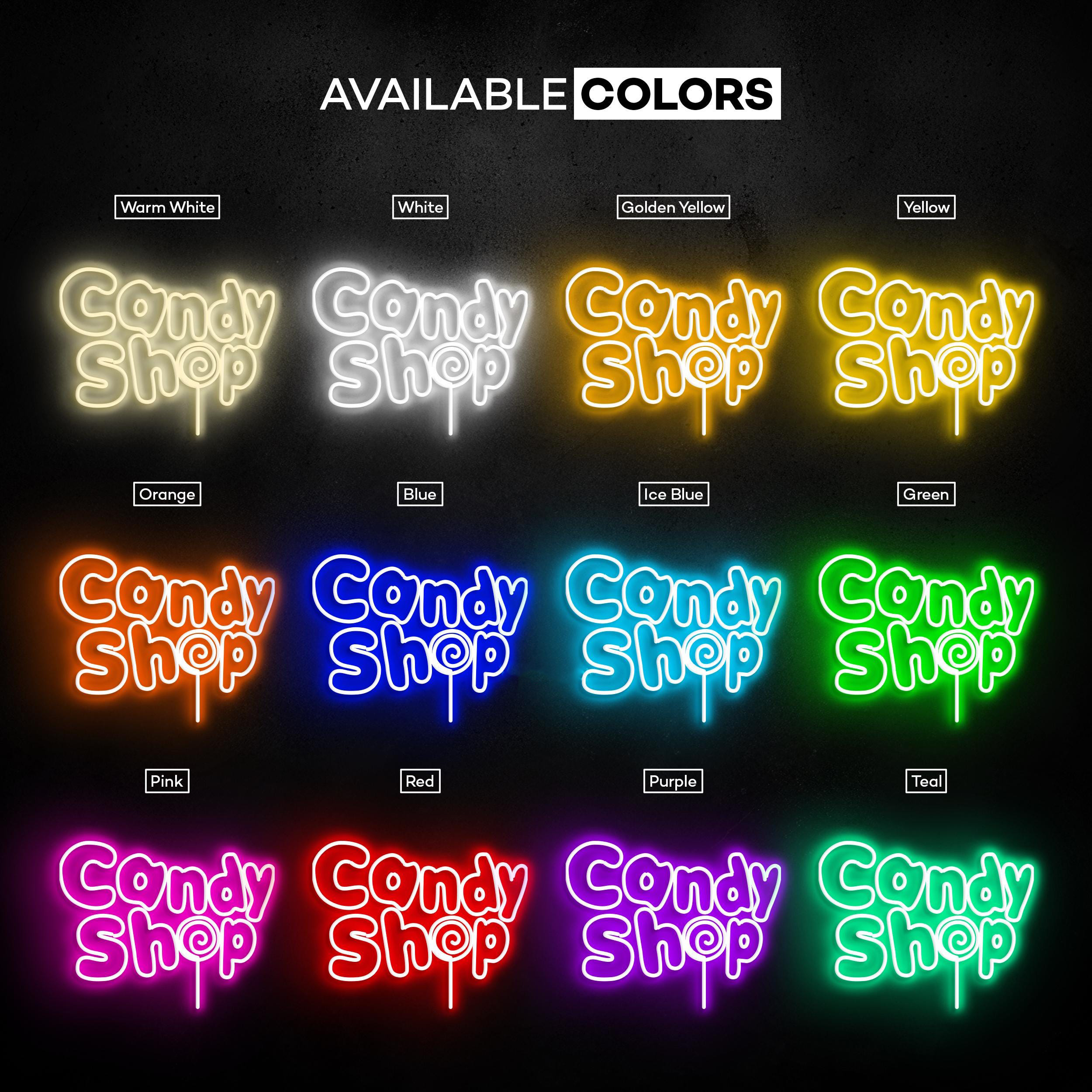 Candy Shop Neon Sign, Candy Shop LED Sign, Lollipop Candy Decor, Halloween Christmas Decor, Dessert Shop Art, Party Decor, Business Sign