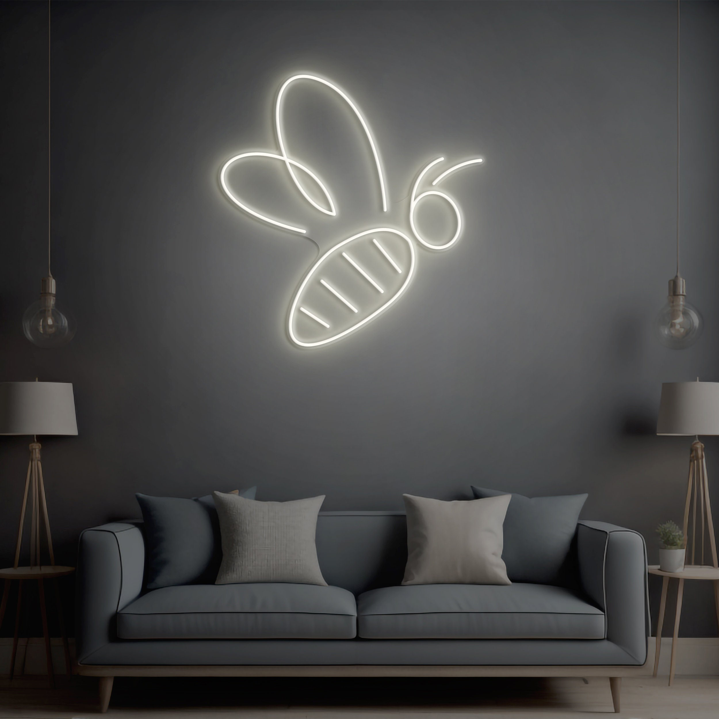 Bee LED Neon Sign, Honey Neon Light, Bee Wall Art, Bee Neon Art Sign, Led Decor, Beehive Wall decor, Kids Room Decor, Led Neon Light, Gift