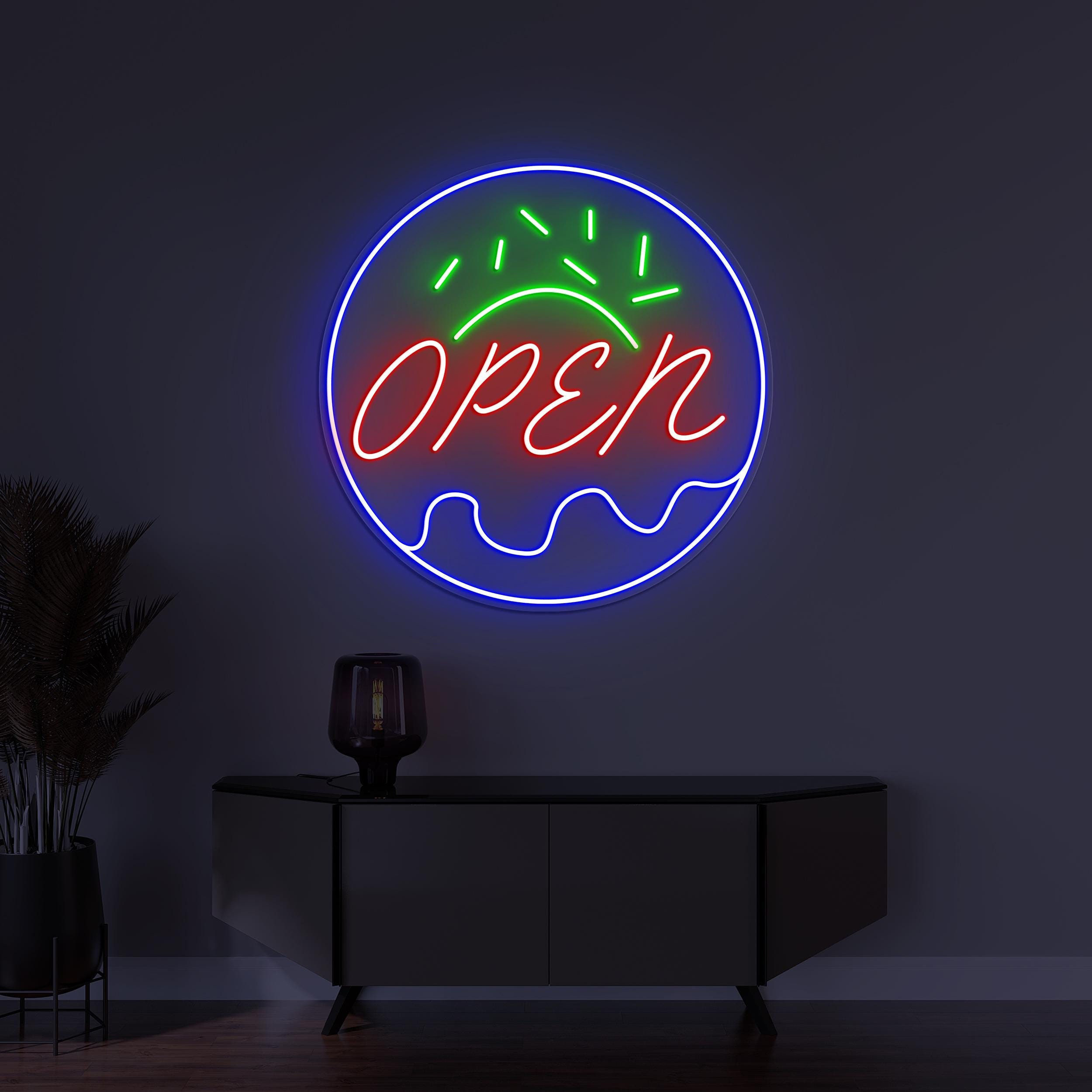 Open Donut Neon Sign, Open Donut LED Light, Donut Wall Decor, Custom Neon Sign, Open Logo Neon Sign, Donut Shop Wall Decor, Sprinkles Sign