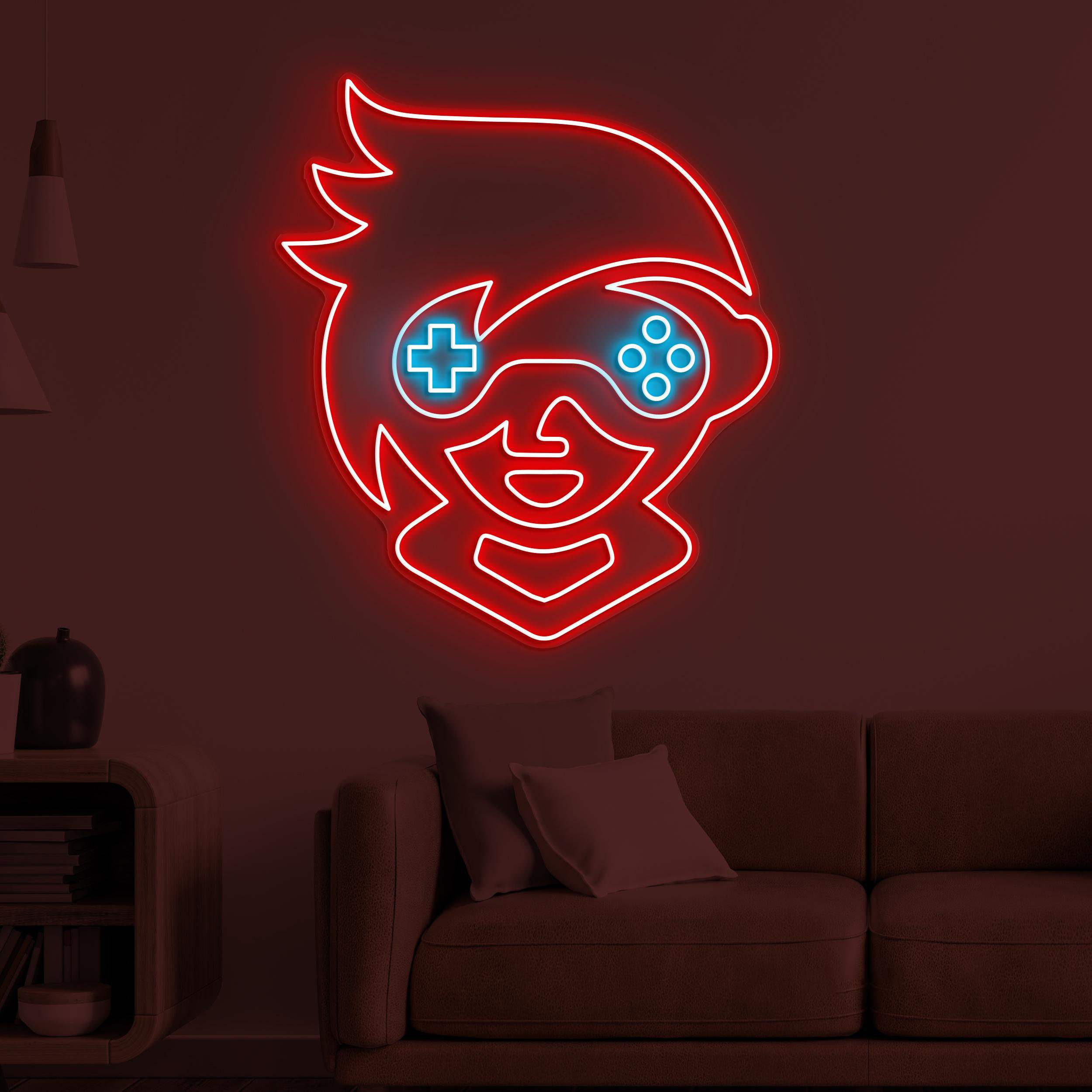 Gamer Boy Neon Sign, Gamer Boy LED Light, Gamer LED Neon Art, Kids Room Wall Decor, Game Room Neon Light, Gaming Zone Wall Art, Boy Room Art