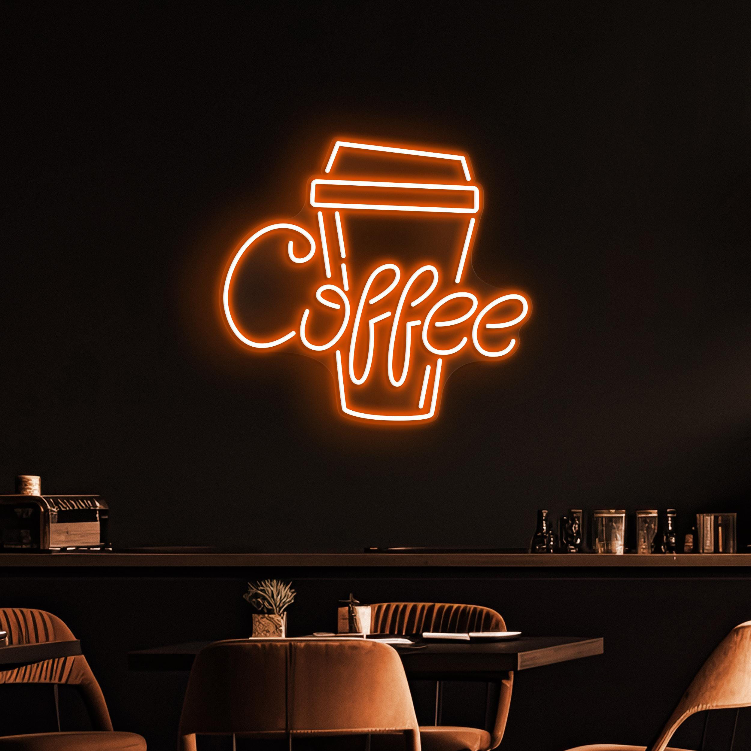 Coffee Neon Sign, Coffee LED Light, Coffee Logo Wall Decor, Coffee Shop Neon Light, Kitchen Wall Art, Coffee Cup Neon Sign, Coffee Lover Art