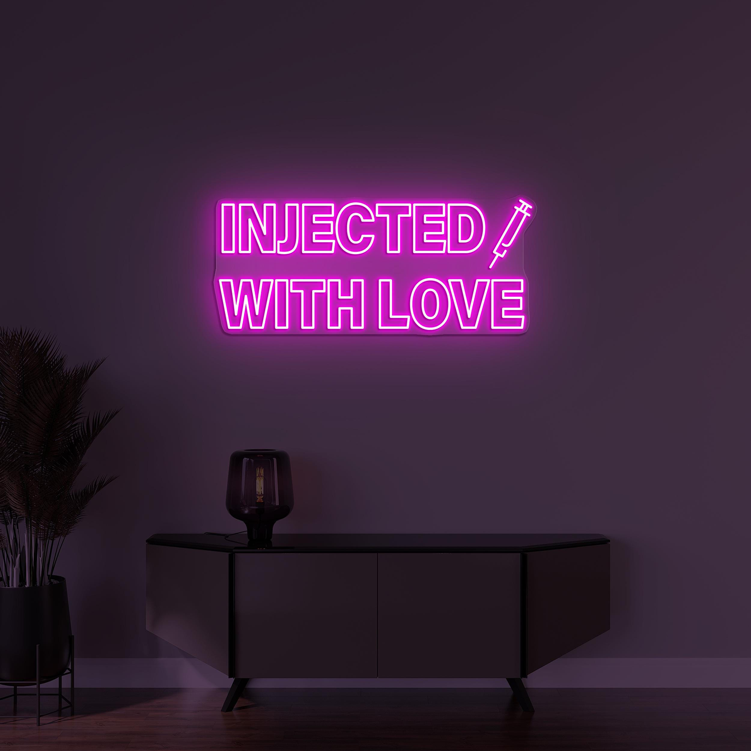 Injected with Love Neon Sign, Injected with Love LED Light, Love Wall Decor, Wedding Wall Art, Engagement Party Sign, Injection Neon Sign