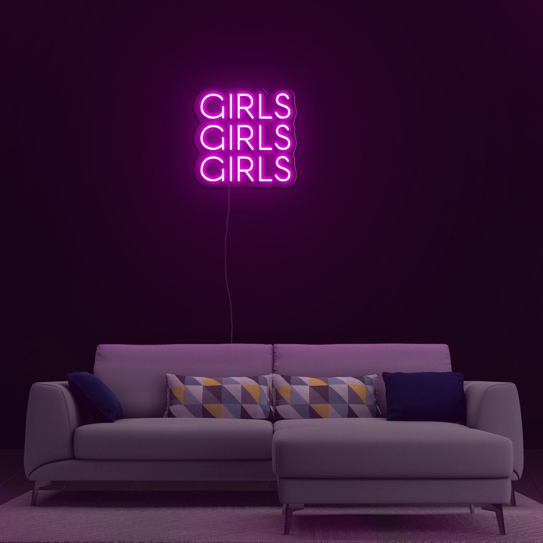 Girls, Girls, Girls Neon Sign, Bedroom Wall Decor, Neon Light Art Gift, LED Sign for Bedroom, Cute Neon Lamps,Neon Light,Kid's Birthday Gift