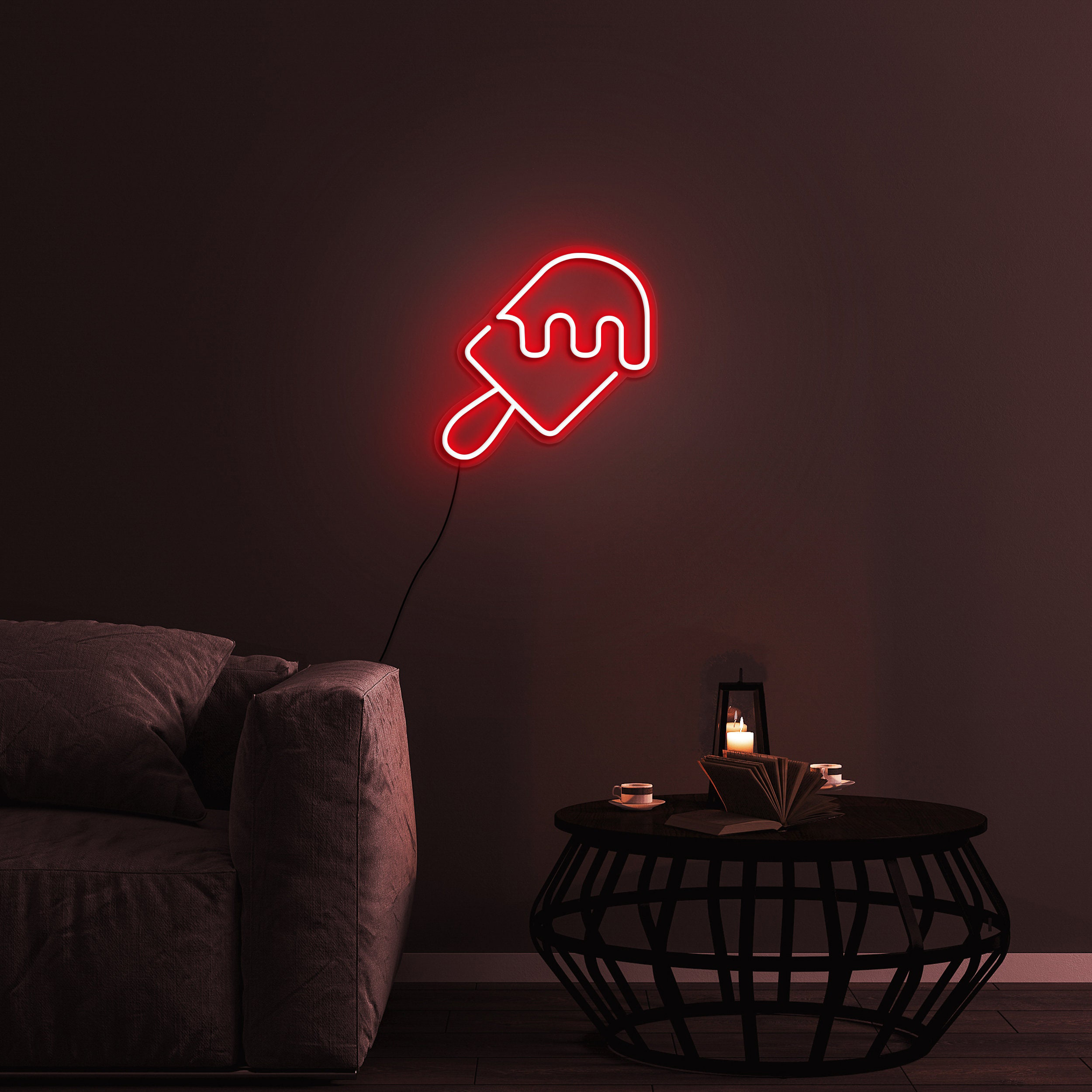 Popsicle Neon Sign, Ice Pop LED Light, USB Powered Bedroom Decor, Wall Art for Coffee Shop, Restaurant, Home, Desktop Decoration, Gift Idea