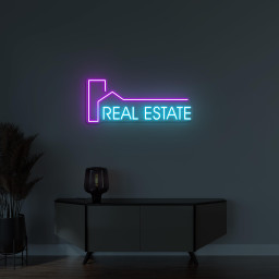 Real Estate Neon Sign, Real Estate LED Light, Business Home Wall Decor, Custom Wall Art, Property Office Art, Real Estate Agency Decor