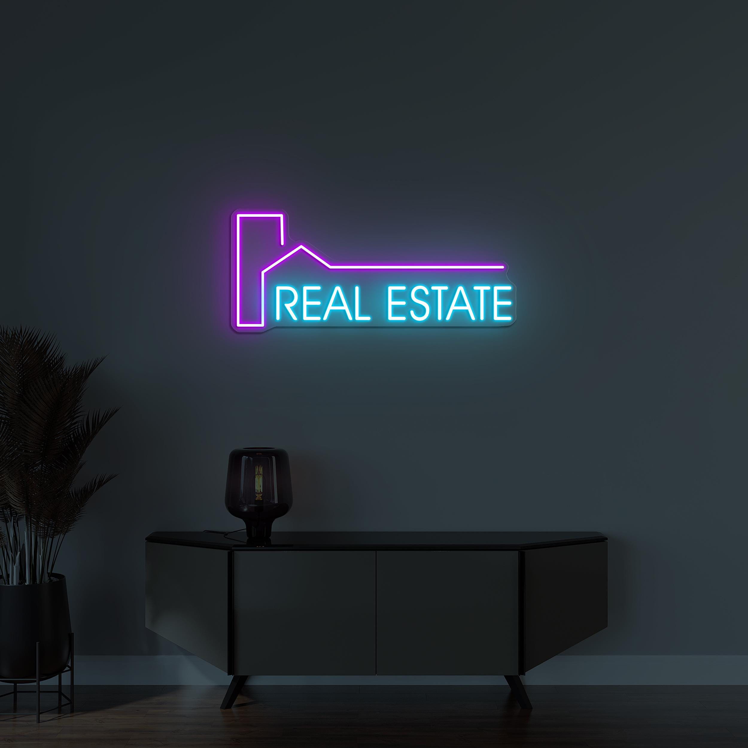 Real Estate Neon Sign, Real Estate LED Light, Business Home Wall Decor, Custom Wall Art, Property Office Art, Real Estate Agency Decor