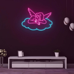 Sleepy Cupid Neon Sign, Cupid LED Neon Light, Led Wall art, Mother's Day Gift, Love Decor, LED Cupid Light, Home Decor, Custom Neon Art,Gift