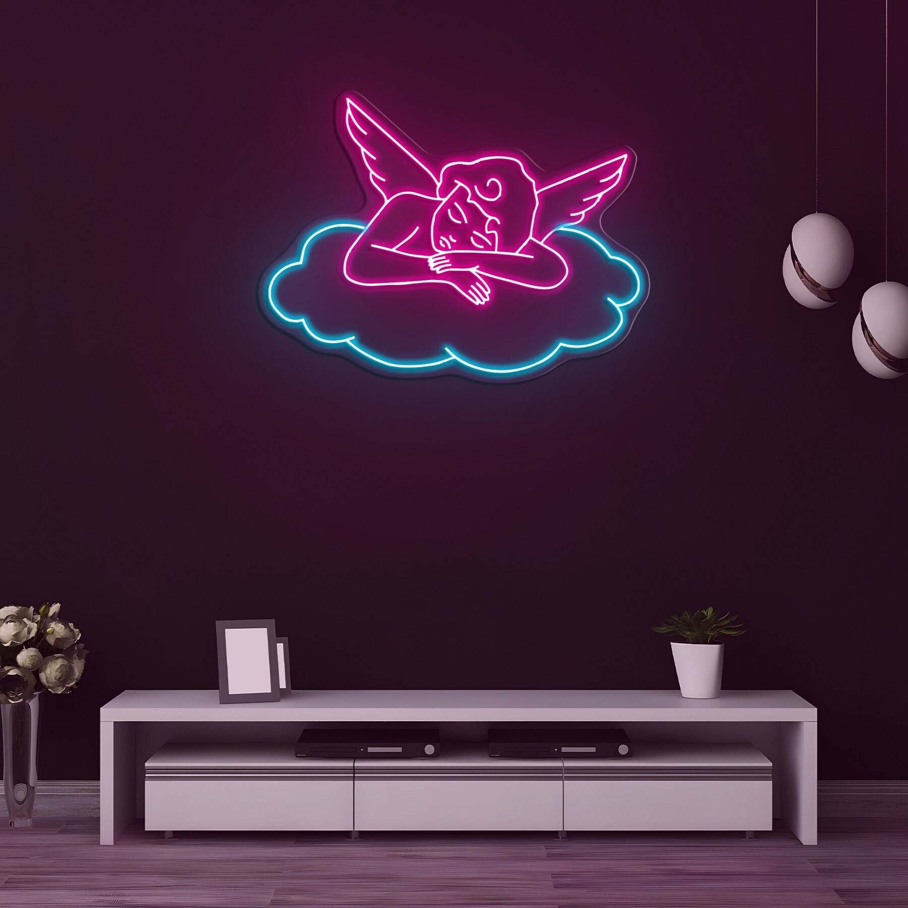 Sleepy Cupid Neon Sign, Cupid LED Neon Light, Led Wall art, Mother's Day Gift, Love Decor, LED Cupid Light, Home Decor, Custom Neon Art,Gift
