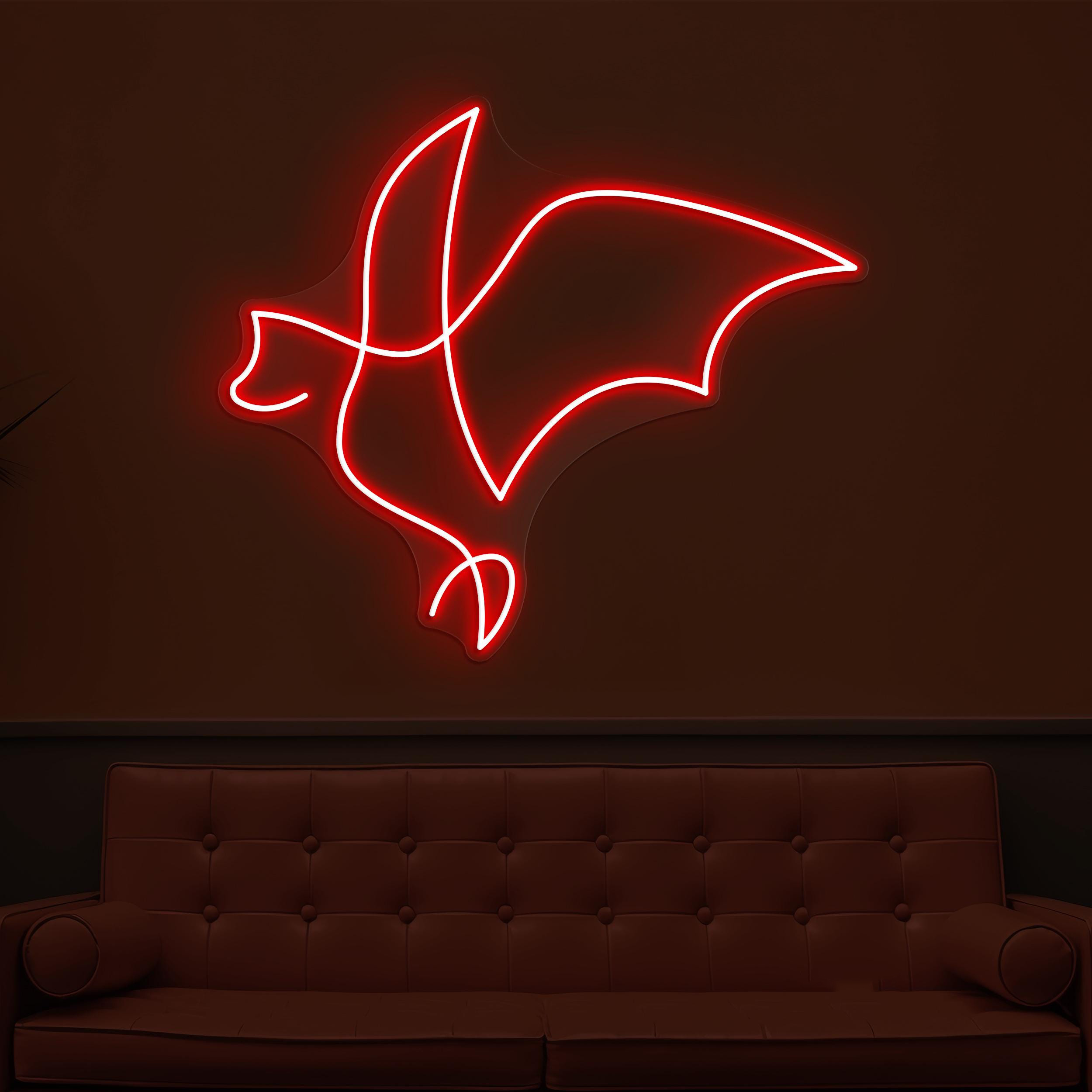 Bat Neon Sign, Bat LED Light, Flying Bat Wall Decor, Spooky Bat Wall Art, Animal Shop Neon Light, Game Room Neon Sign, Bat Lovers Gift Idea