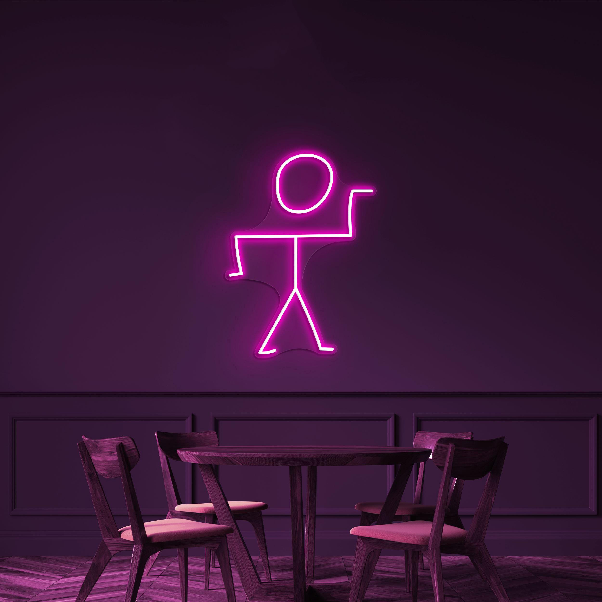 Stick Neon Sign, Stick Man led Light, Stick Man Decor, Dancing Sticky Man Sign, Funny Man Wall Art, Home Wall Decor, Party Decor, Gift idea