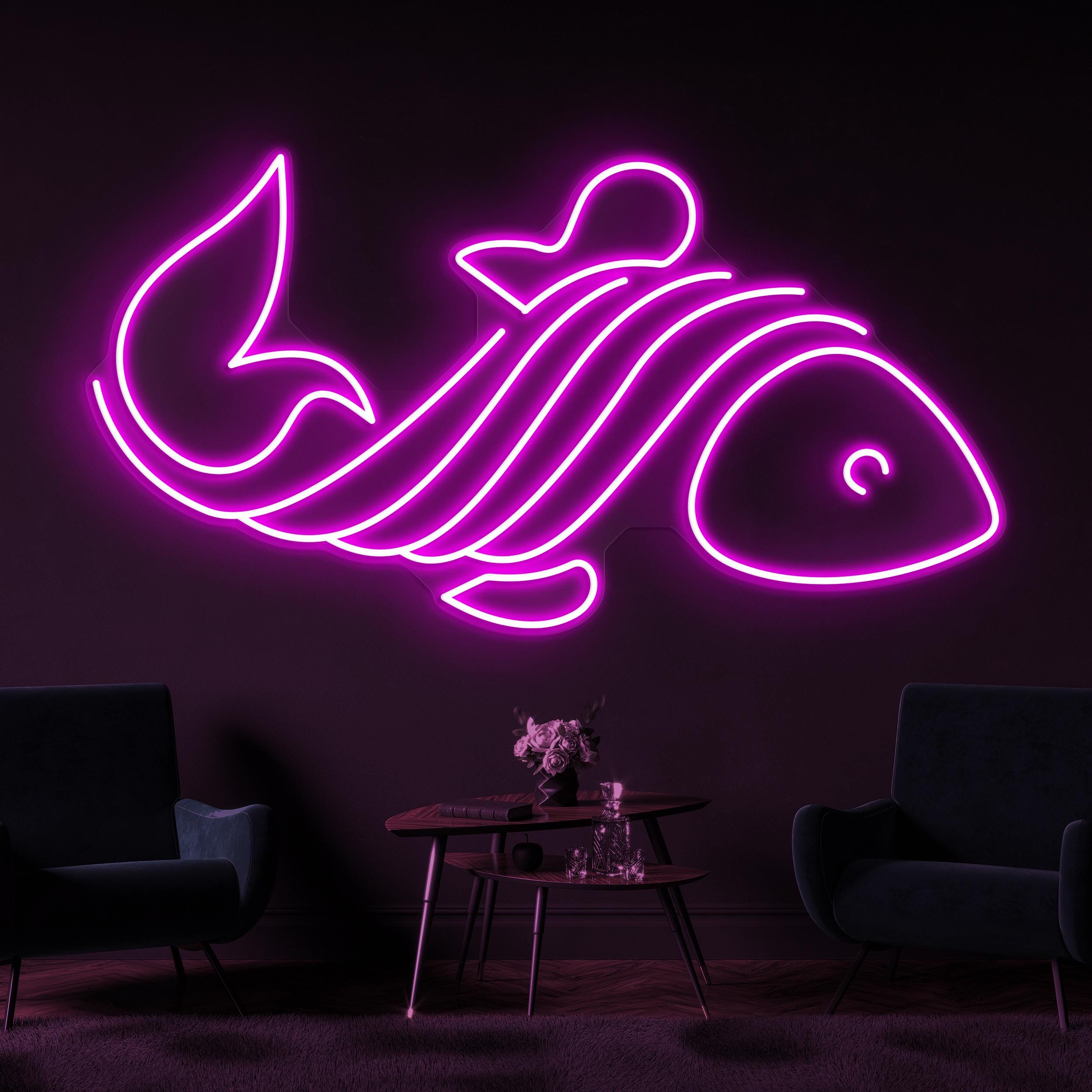 Fish Neon Sign, Fish LED Light, Kids Room Wall Decor, Living Room Wall Art, Fish Shop Wall Art, Aquarium Neon Light, Sea Food Wall Art, Gift