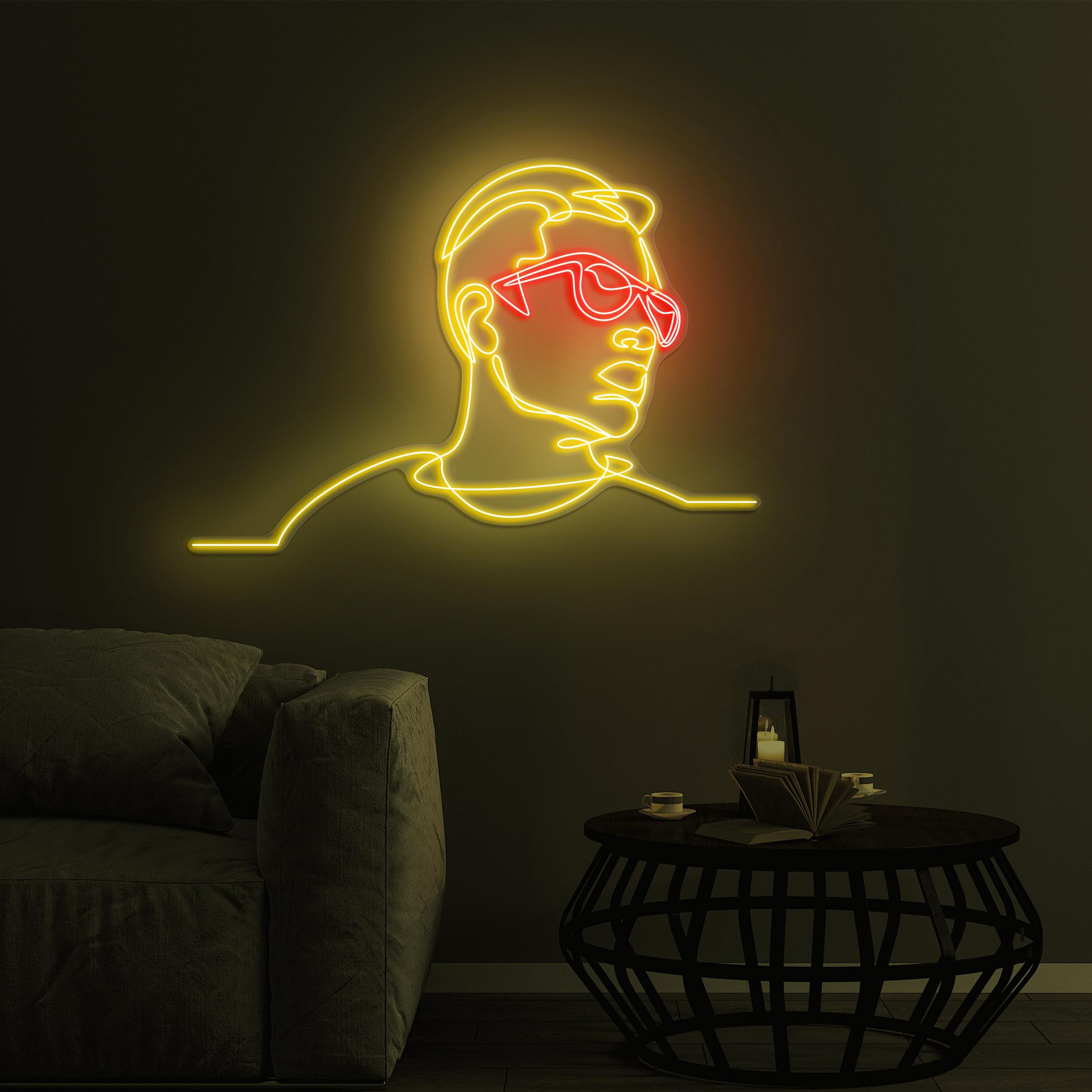 Man with Sunglasses Neon Sign, Man Sunglasses LED Wall Light, Man with Sunglasses LED Neon Art, Home Wall Décor, Diver Room decor, Gift idea