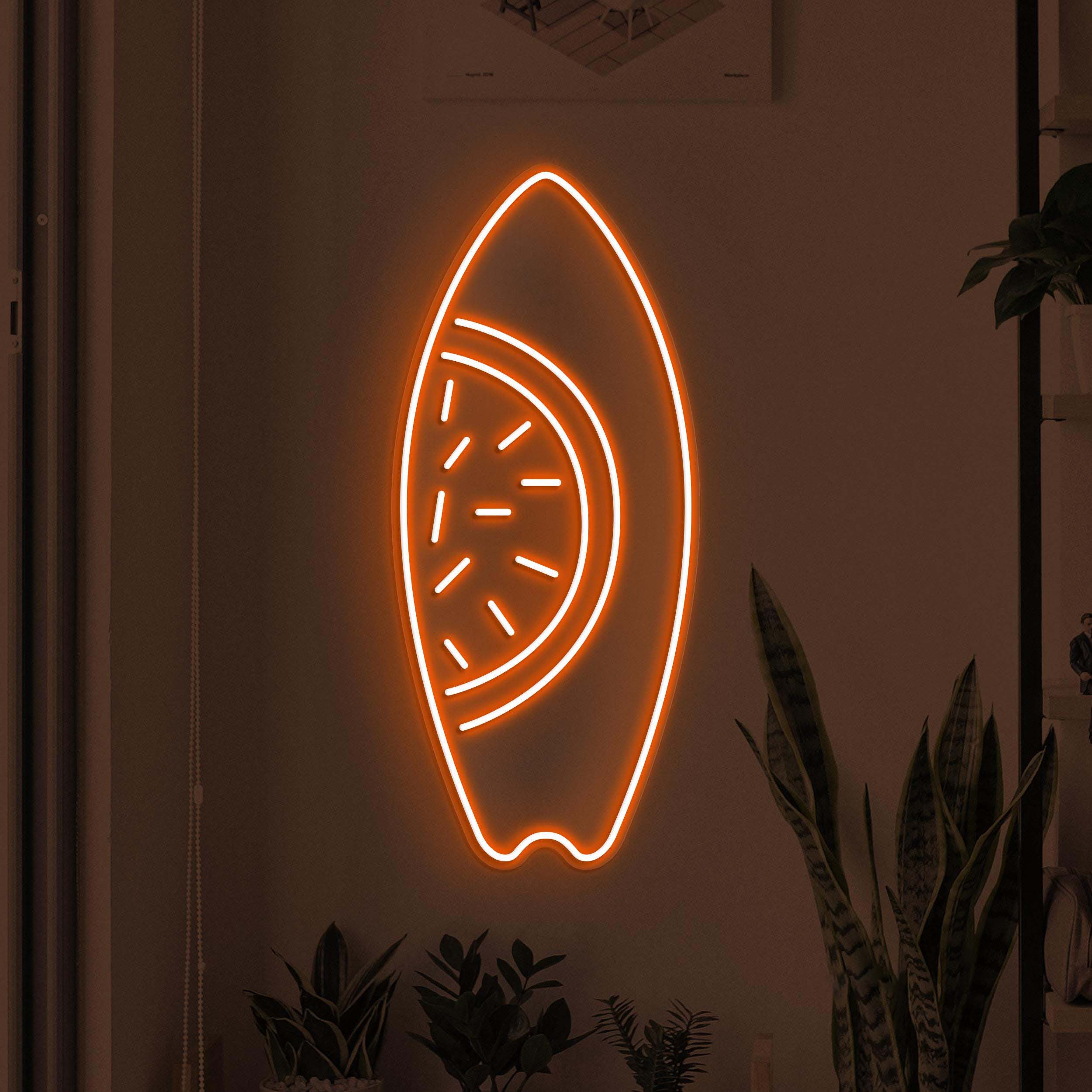Surfboard Neon Sign, Watermelon Surfboard LED Light, Beach Wall Decor, Beach Day Wall Art, Ocean Lover Gift, Sea Surfboard Neon Wall Light