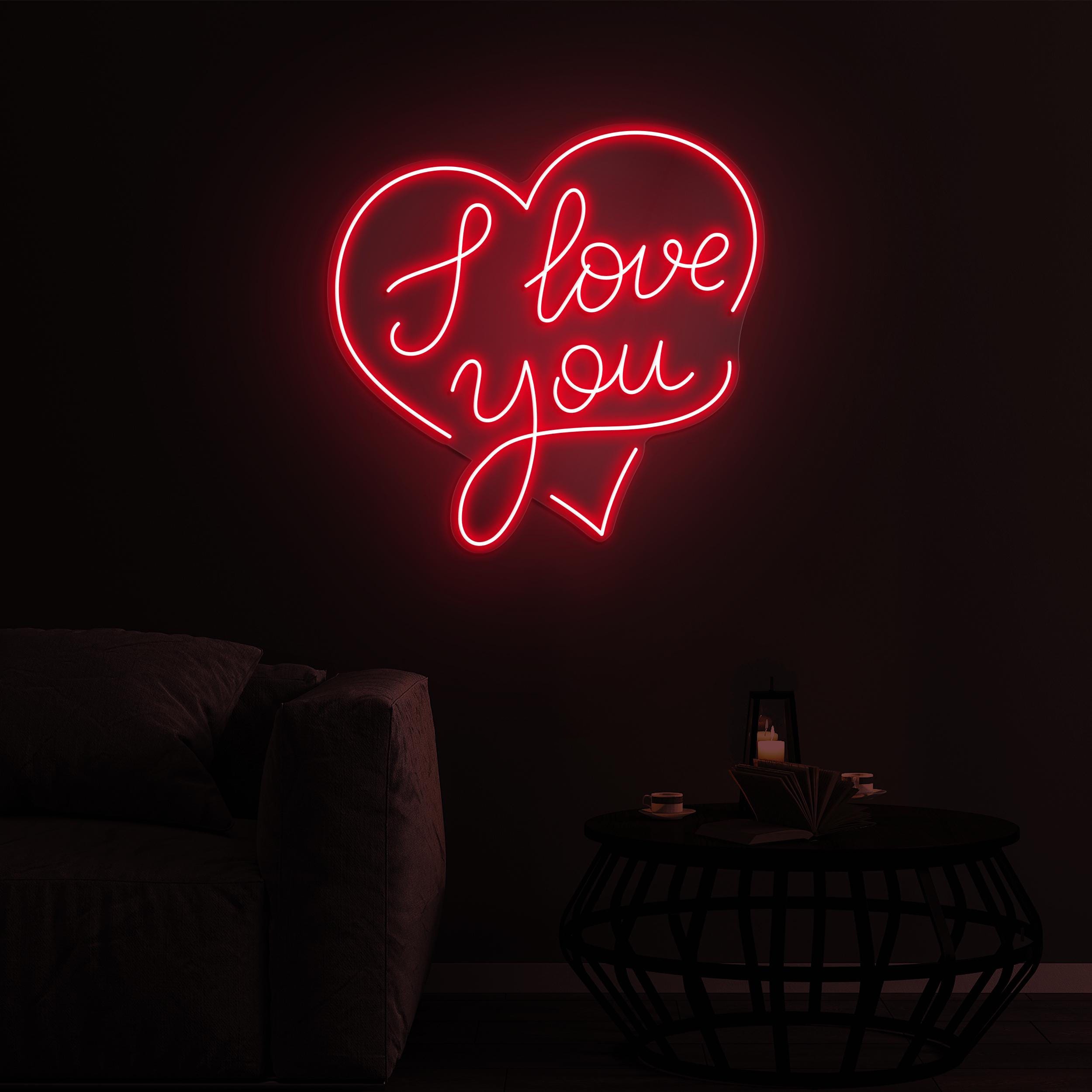 I Love You Neon Sign, I Love You LED Light, I Love You In Heart LED Art, Wedding Party Decor, Romantic Love Wall Decor, Couple Neon Art Gift