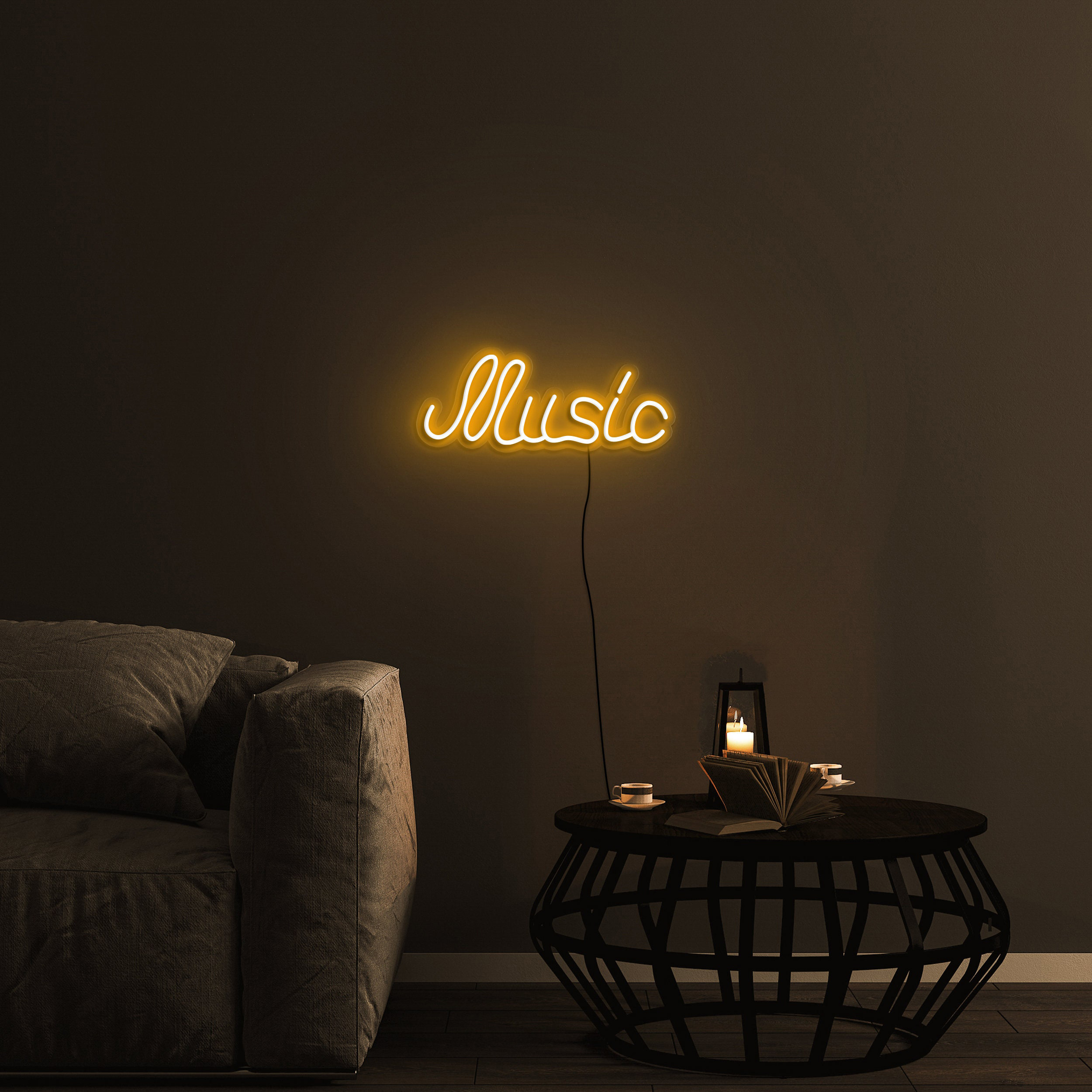 Music Neon Sign, Music Studio Office Decor, USB Powered Neon Light for Home Room Bar, Gift for Her, Led Wall Decor for Bedroom, Party, Club